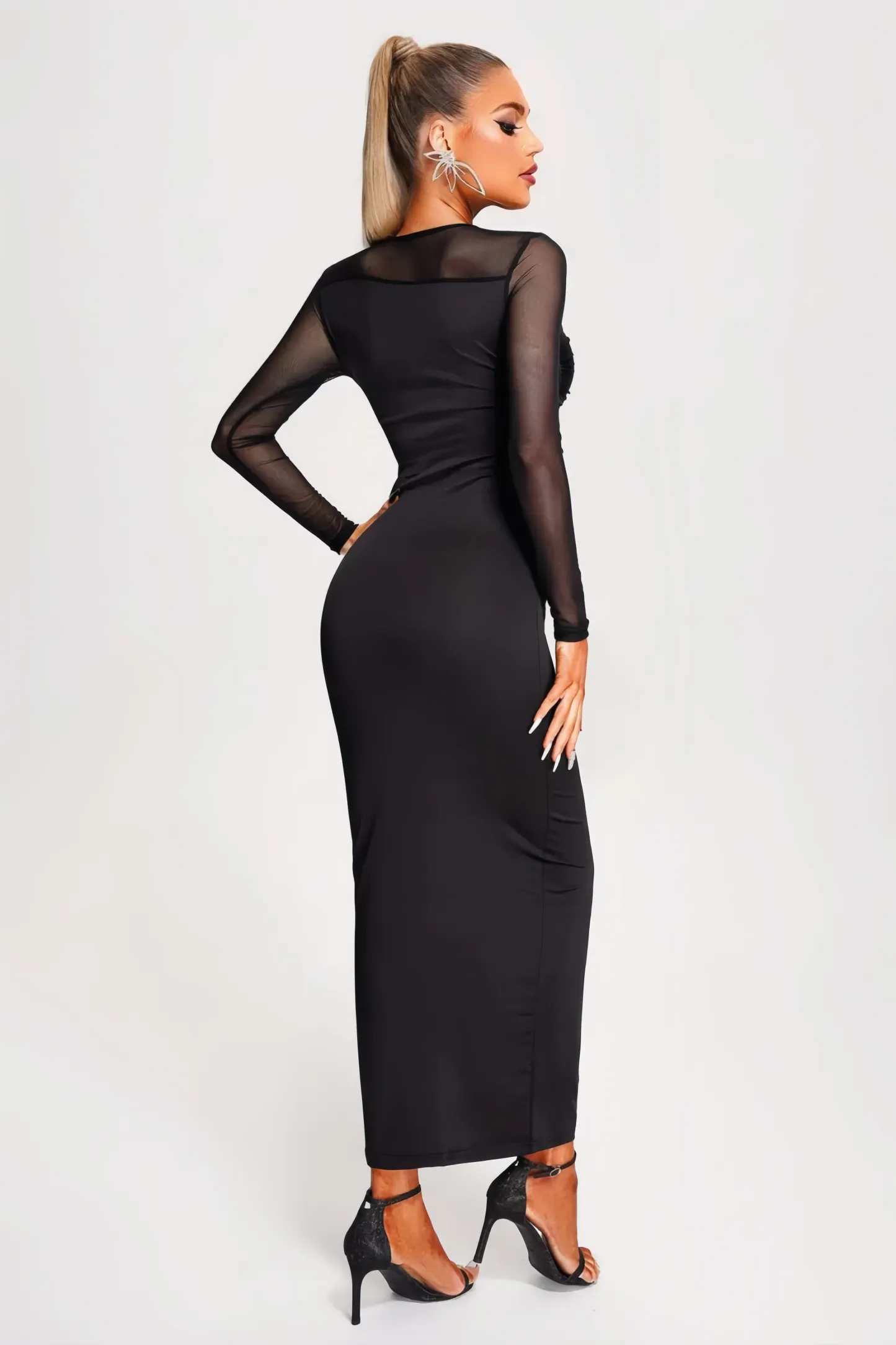Vleah Mesh Midi Dress