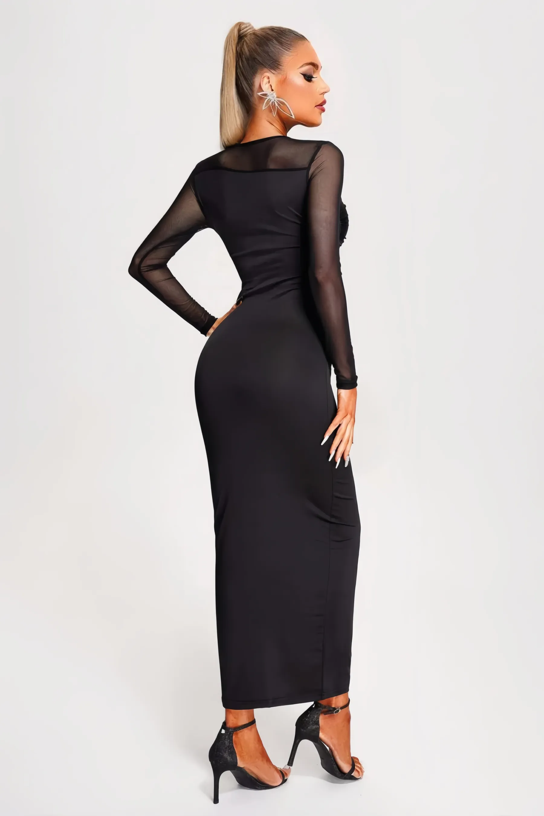 Vleah Mesh Midi Dress