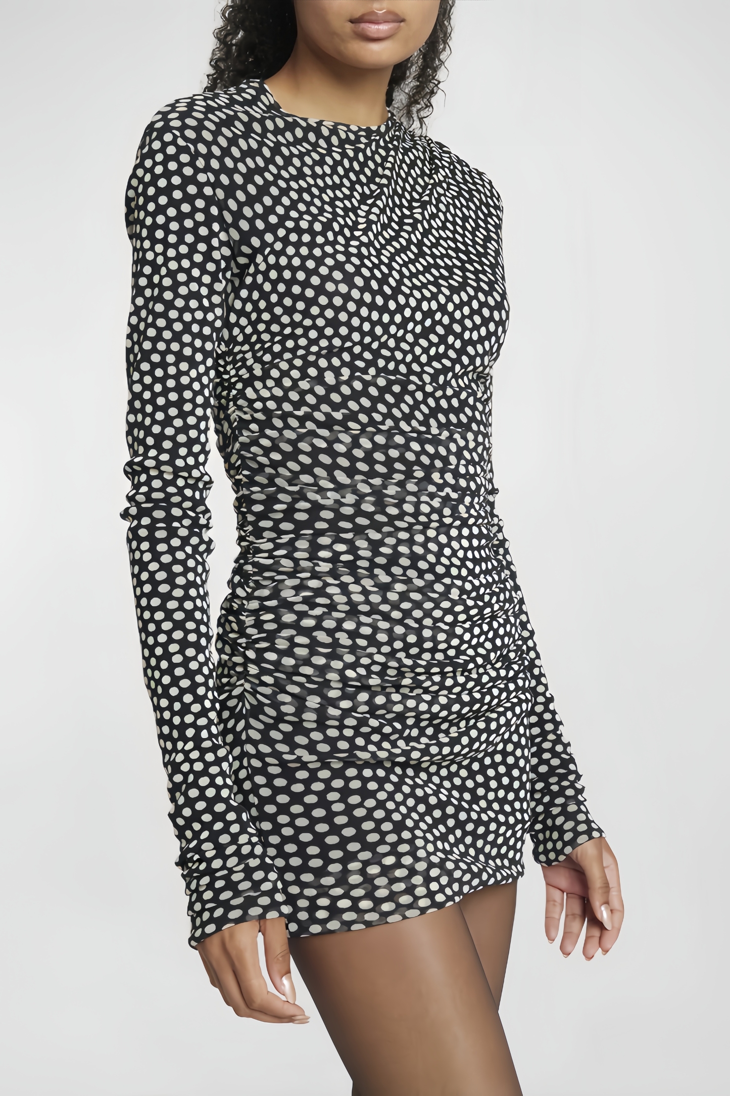 Jaca Polka Dot Hip Wrap Mini Dress