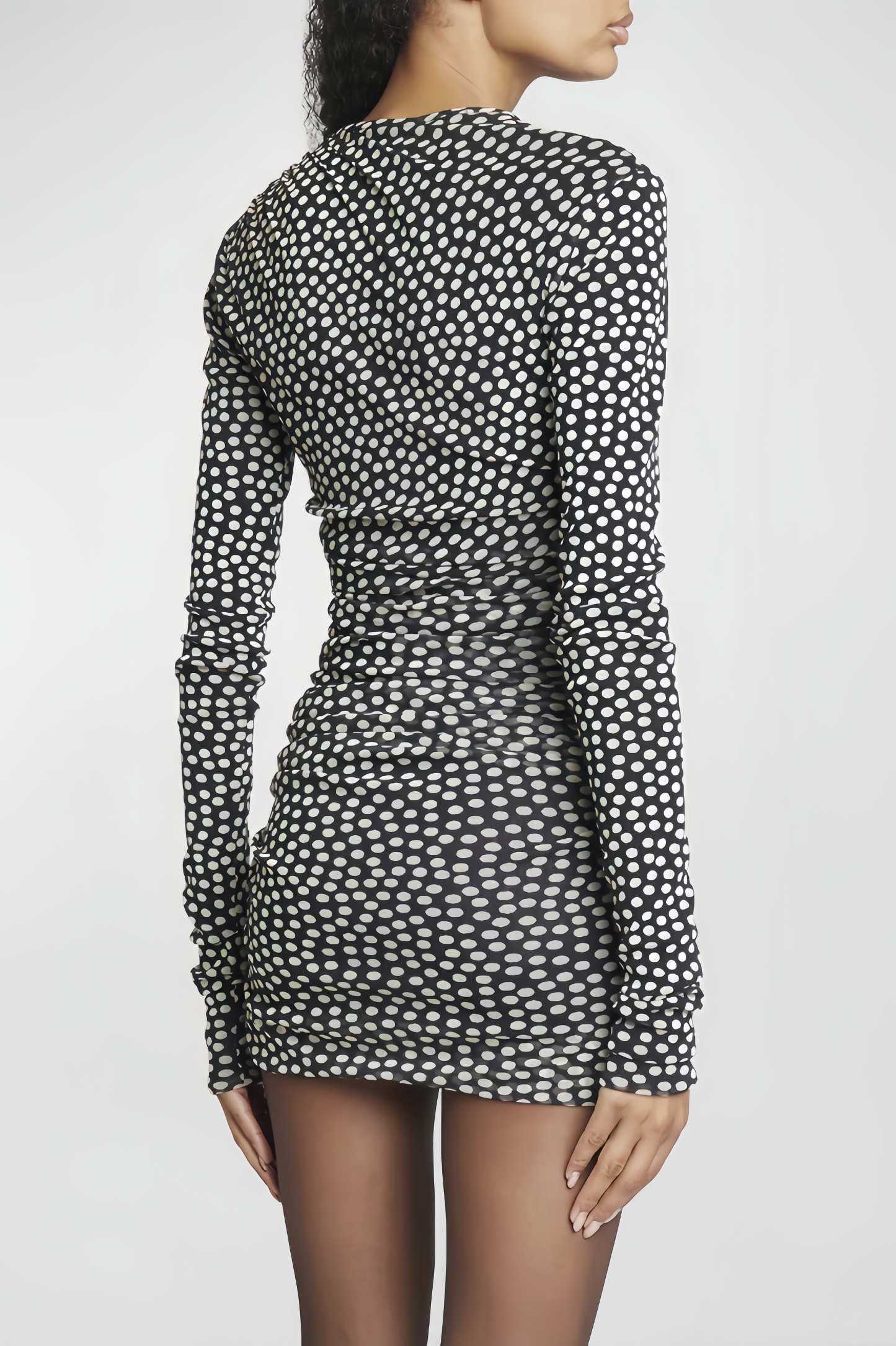 Jaca Polka Dot Hip Wrap Mini Dress