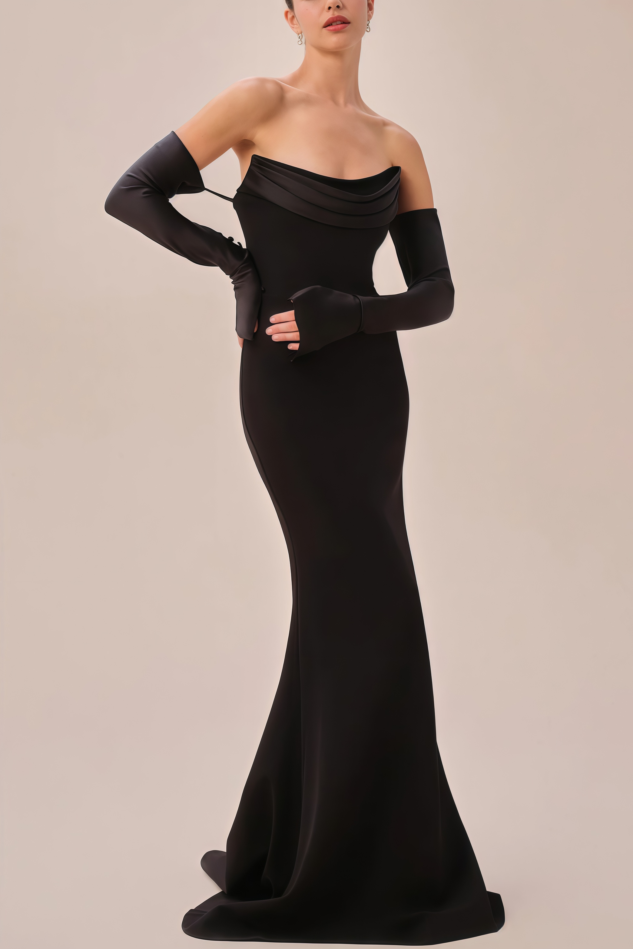 Justa One Shoulder Long Sleeve Maxi Dress