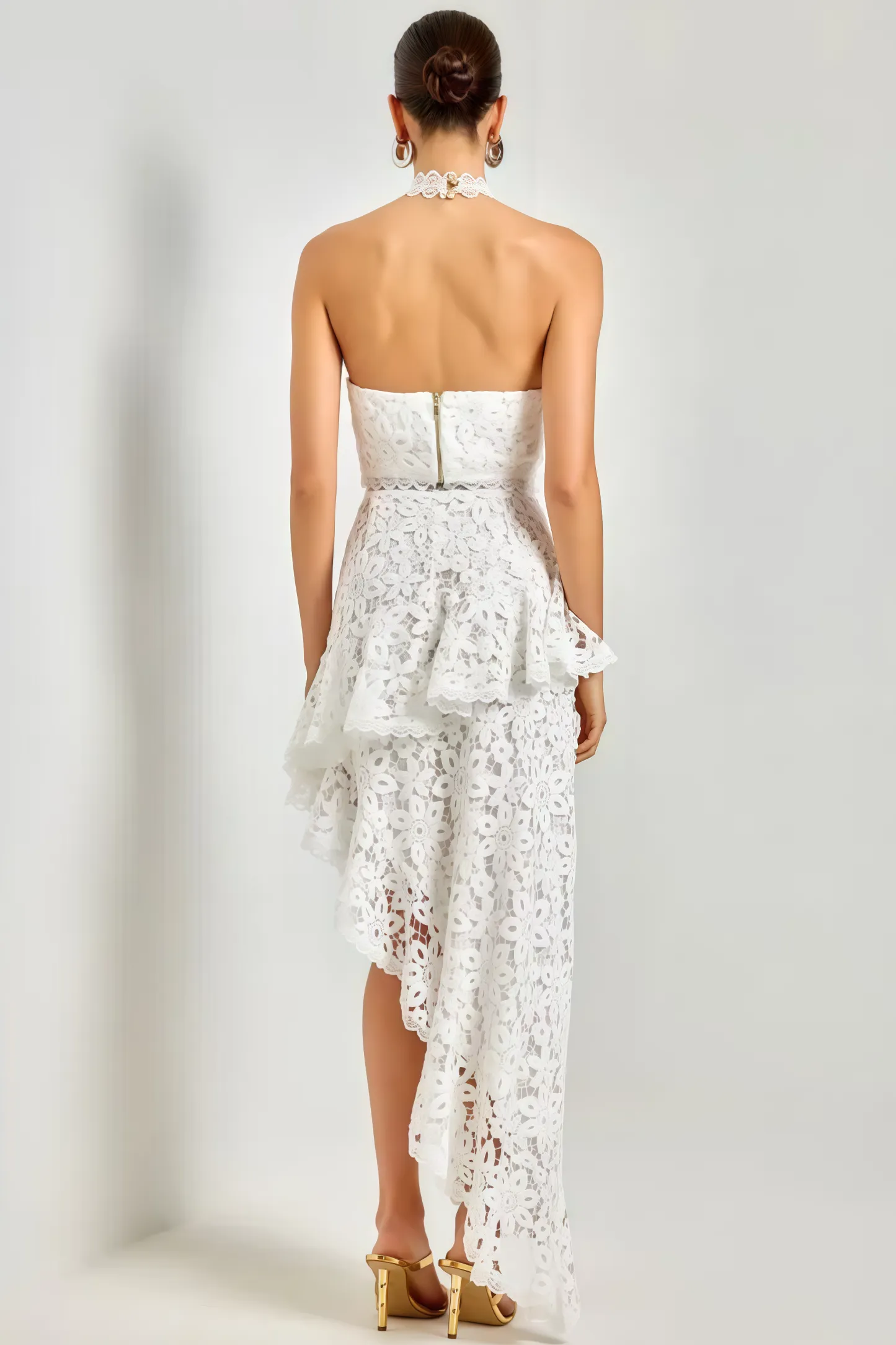 Wiskf Lace Sleeveless Top Midi Dress Set