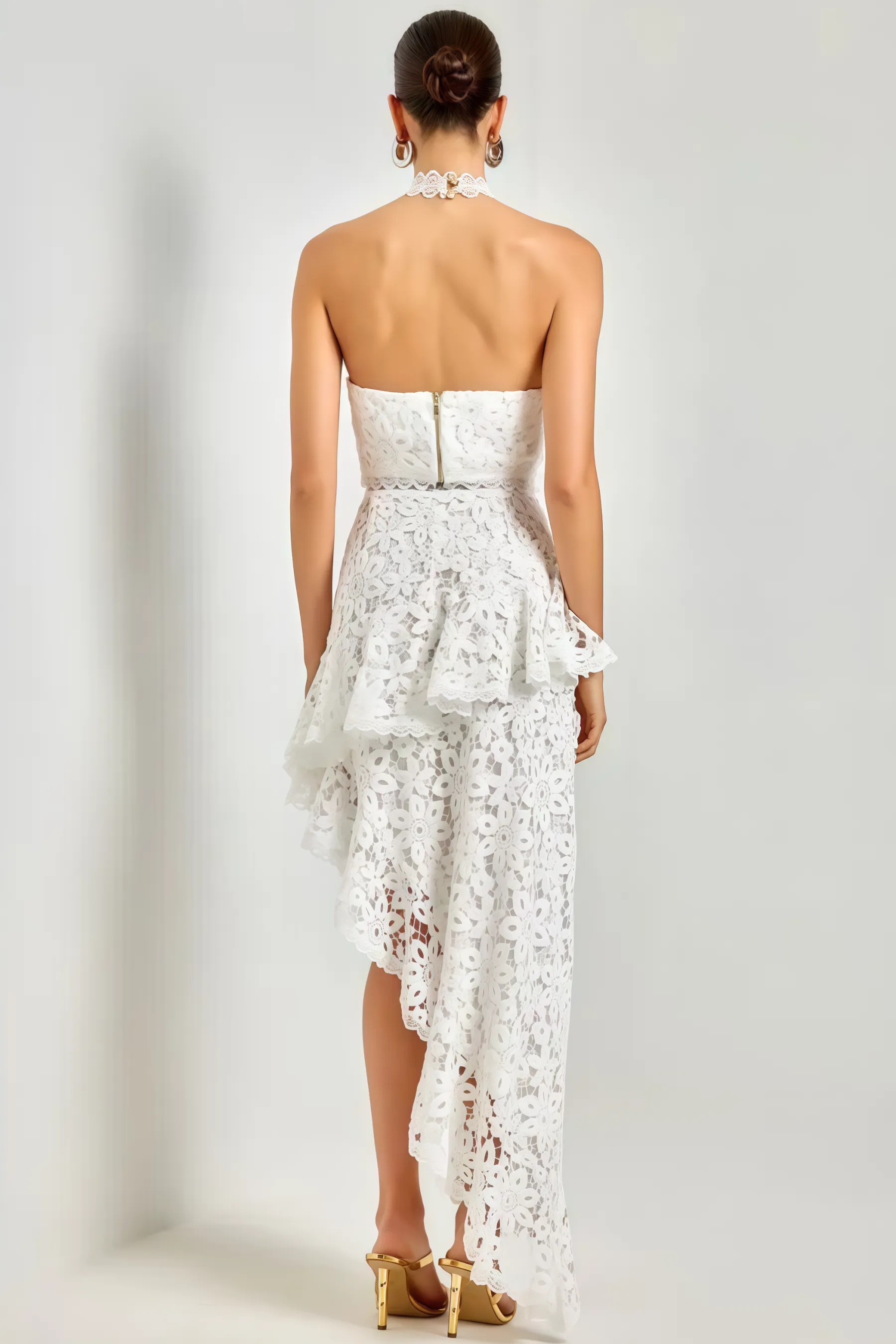 Wiskf Lace Sleeveless Top Midi Dress Set