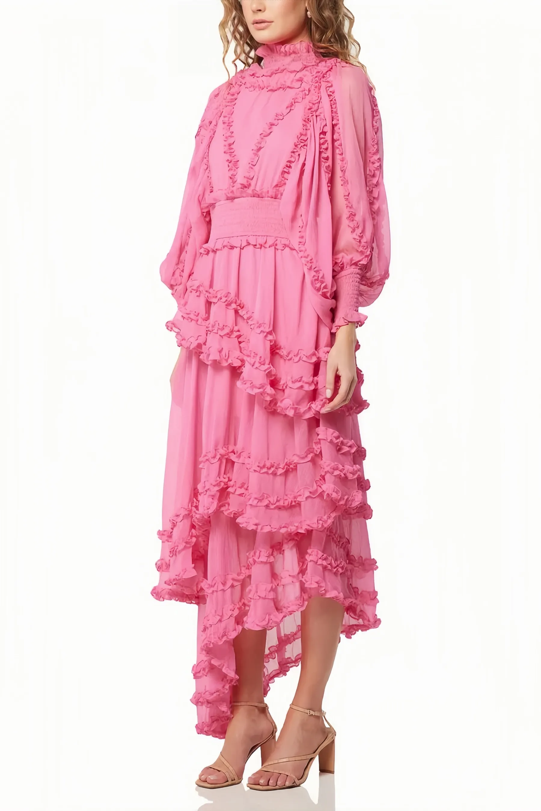 Iva Long Sleeve Waistless Maxi Dress