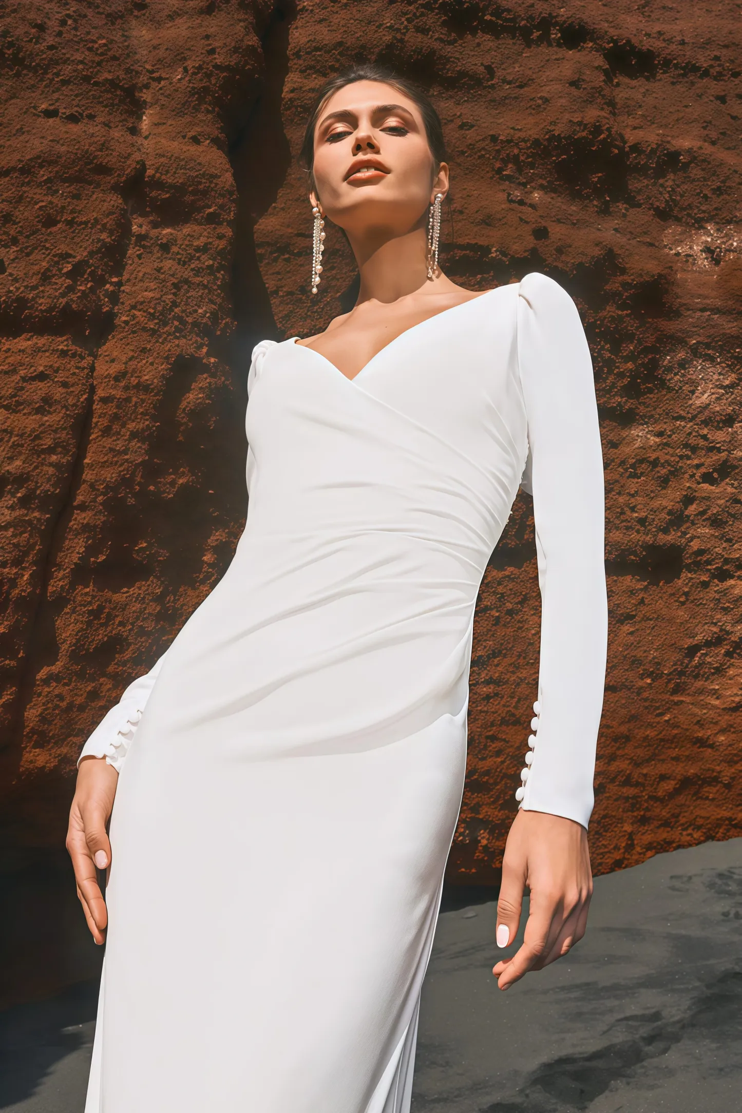 Haliy Long Sleeve Satin Maxi Dress