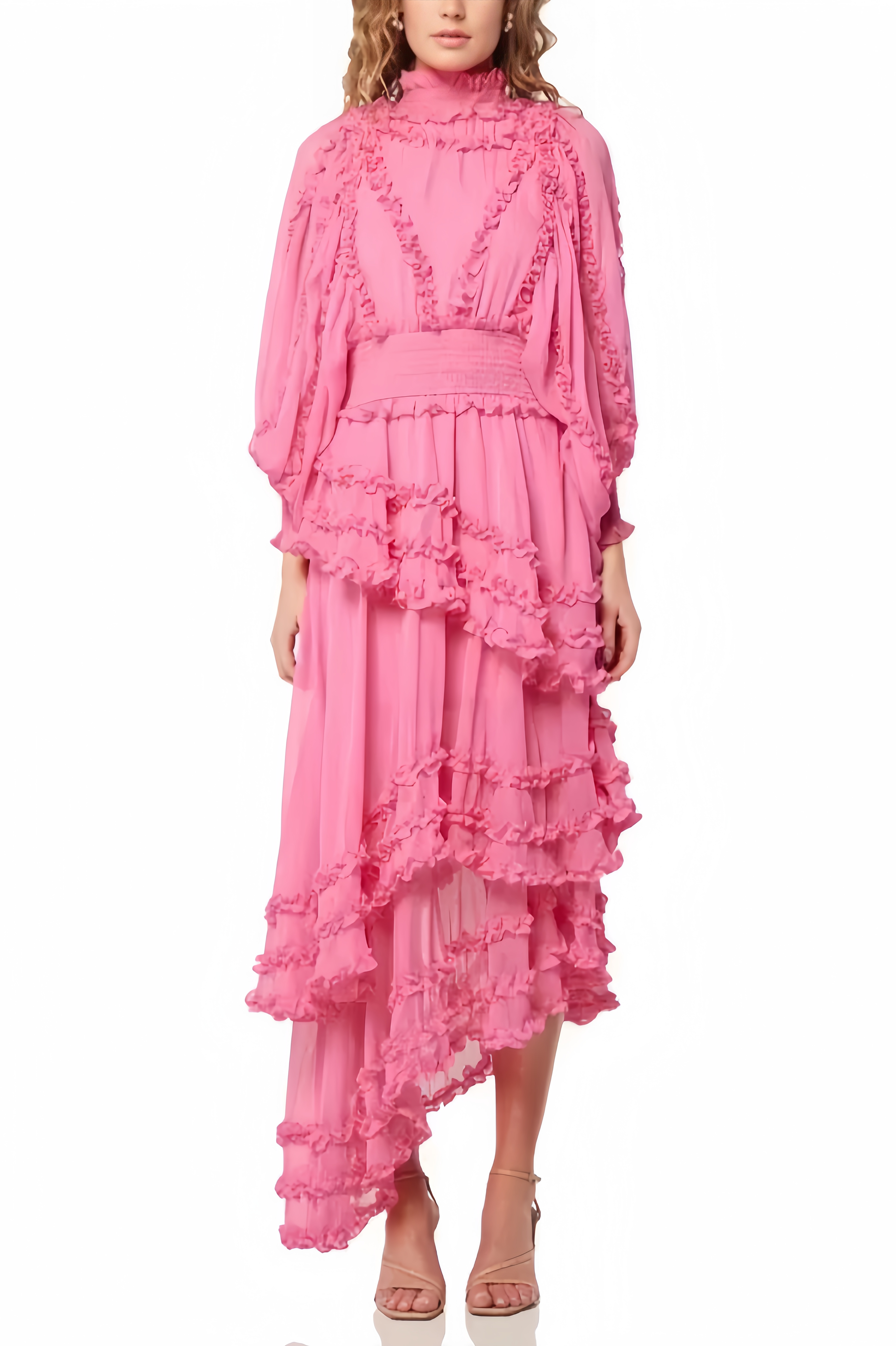 Iva Long Sleeve Waistless Maxi Dress