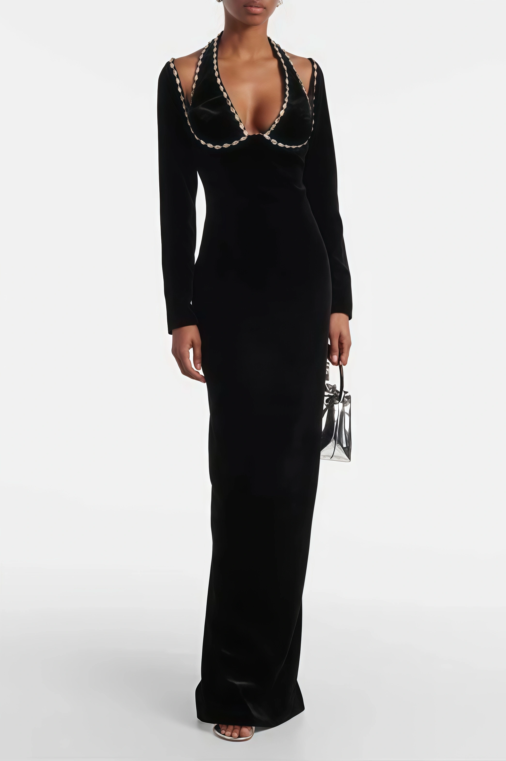 Revie V-Neck Bandage Maxi Dress