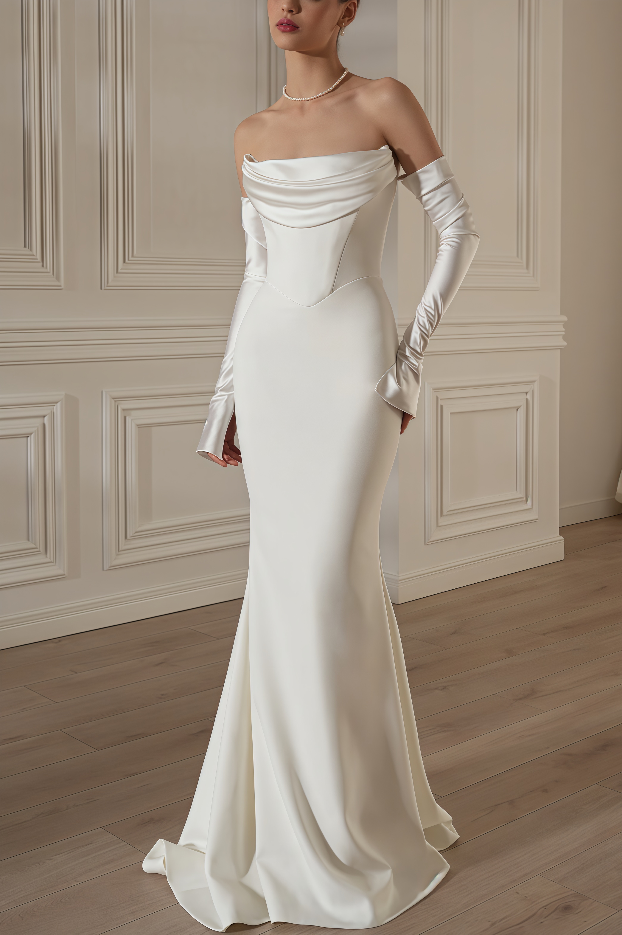 Scot White One Shoulder Long Sleeve Maxi Dress