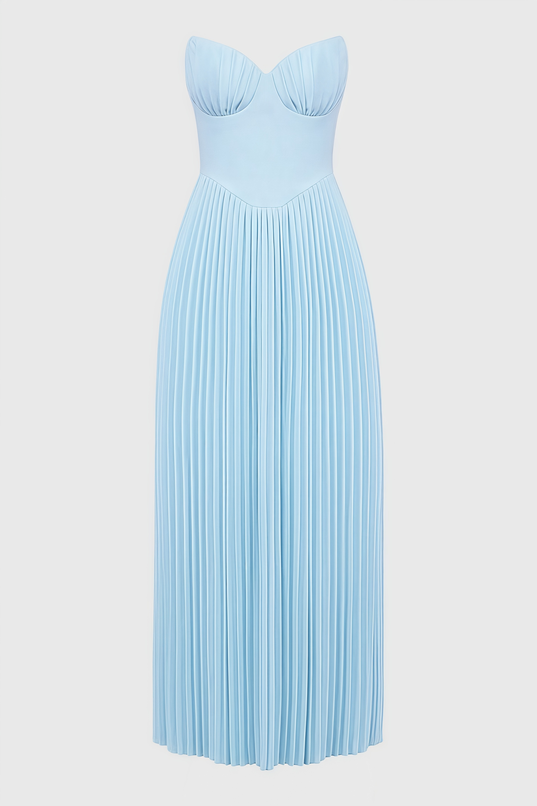 Shirley Ocean Blue Pleated Maxi Dress