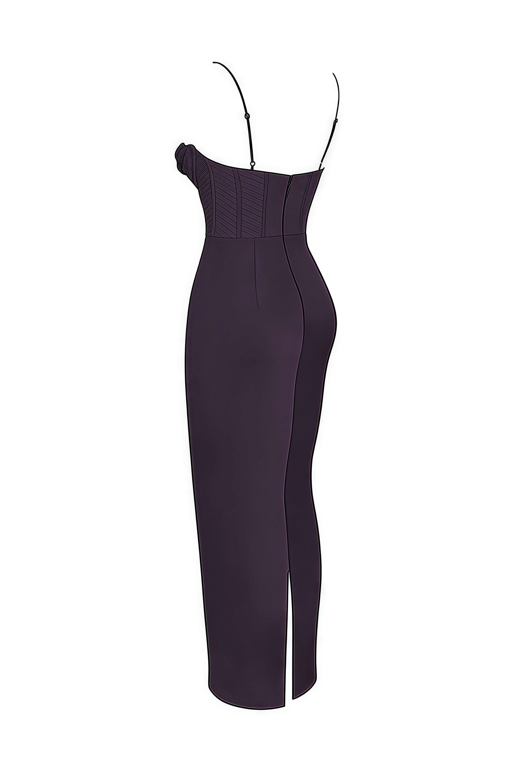 Elily Night Shade Corset Maxi Dress
