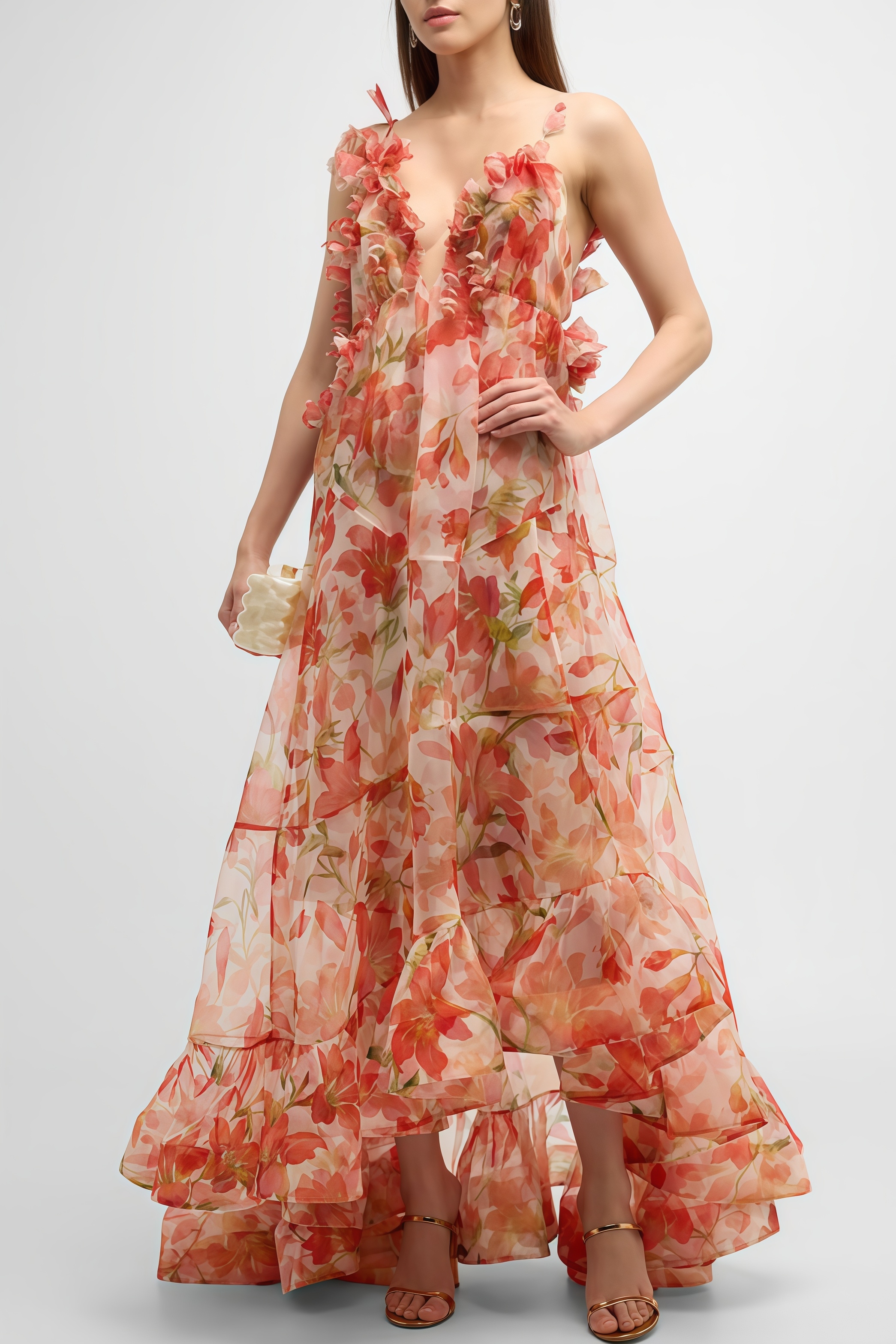 Brice Printed Layered Maxi Dress