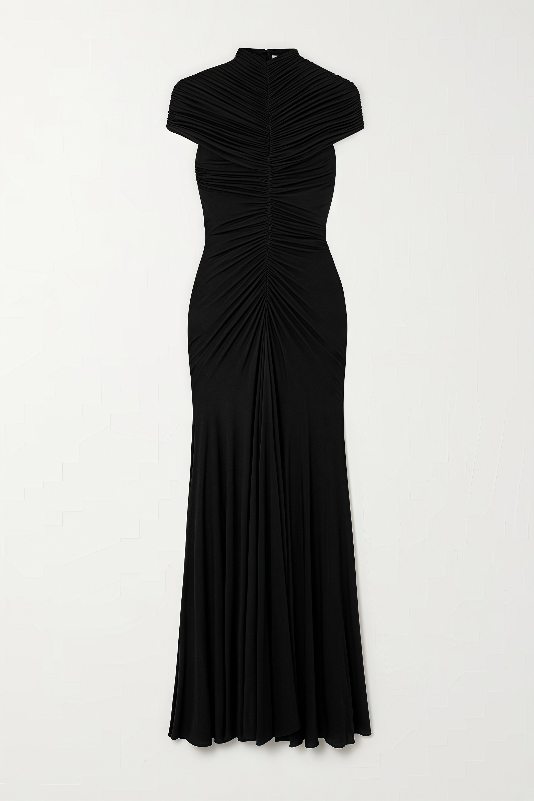 Corake Black Mesh Pleated Maxi Dress