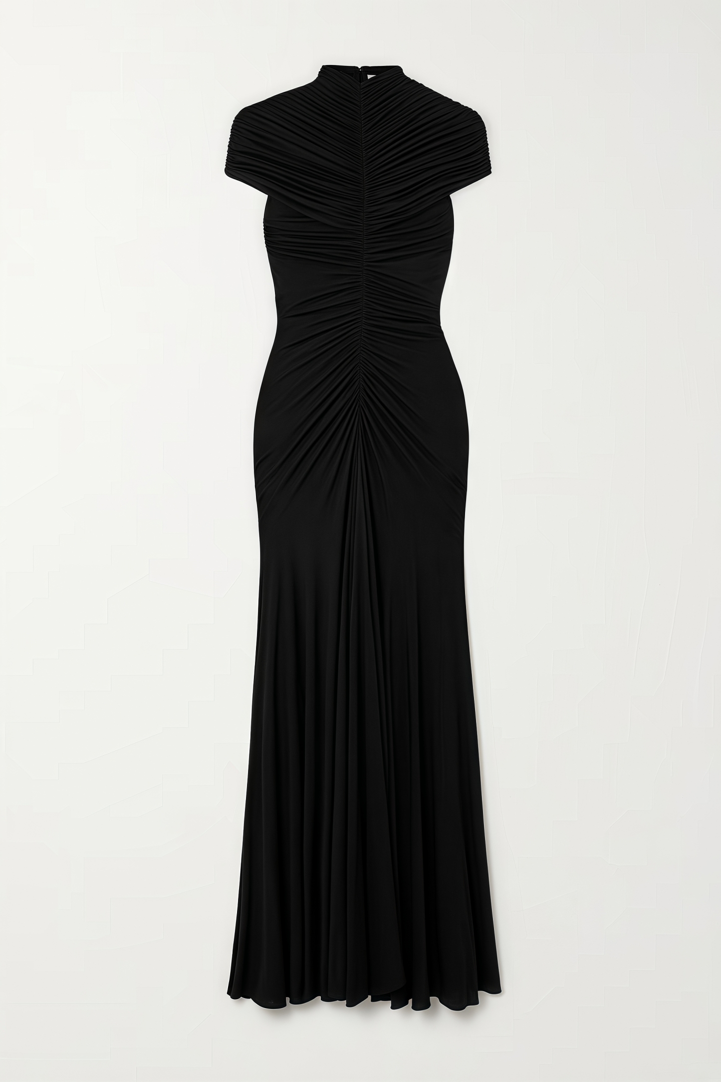 Corake Black Mesh Pleated Maxi Dress