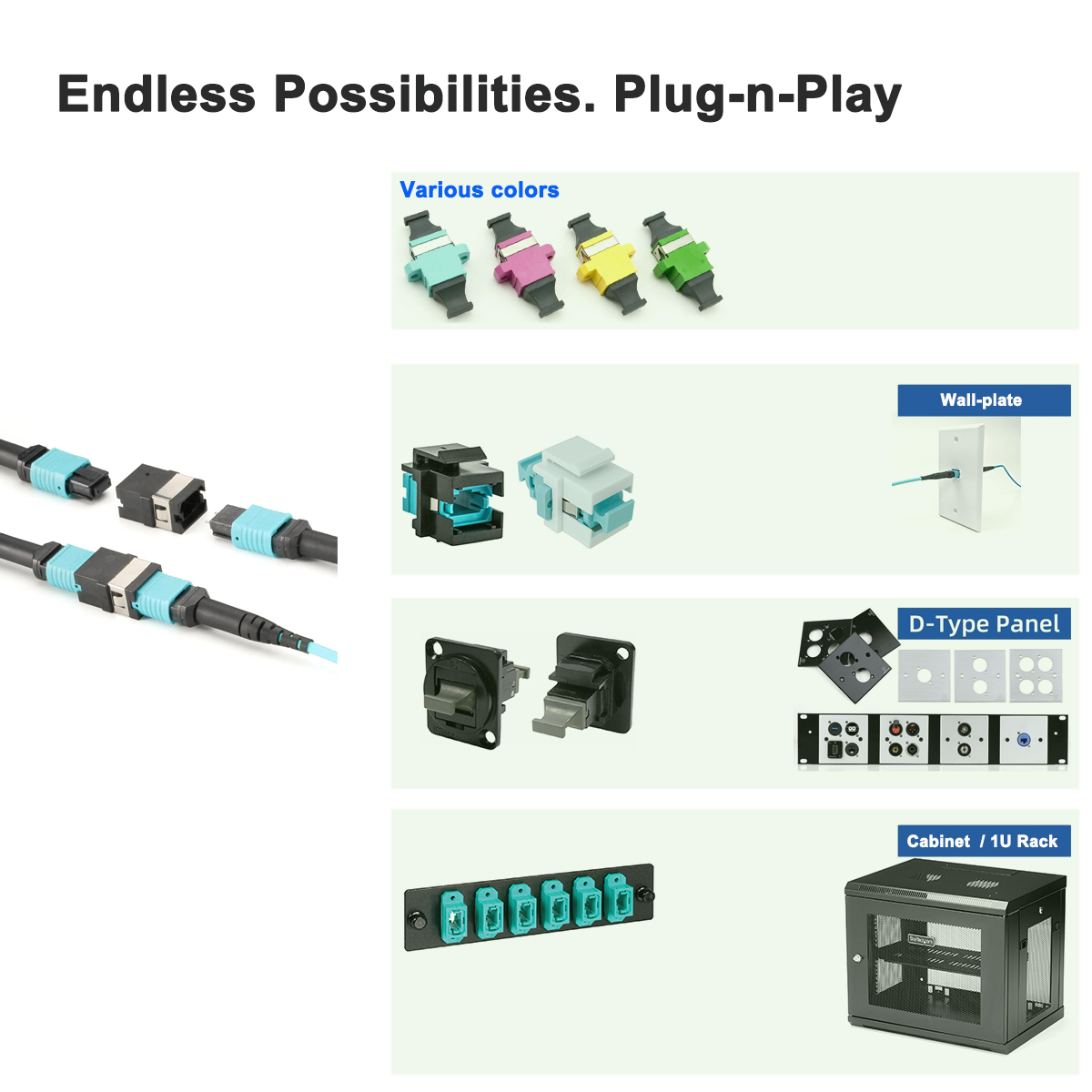 Armored Fiber 8K DisplayPort 1.4 over Pure Fiber MPO OM3 Fiber Optical Cable up to 1000ft