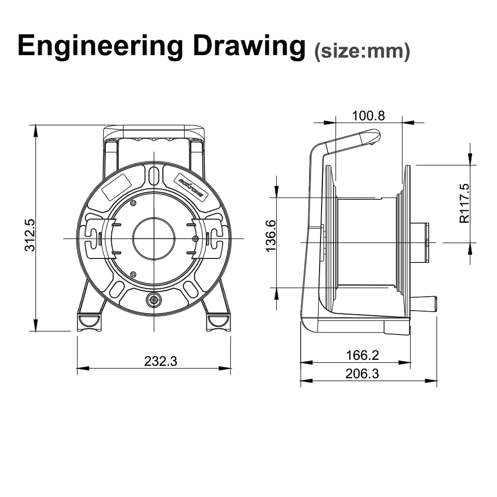 Professional Fiber Optic Cable Drum Reel with Winder - Ø 235 mm