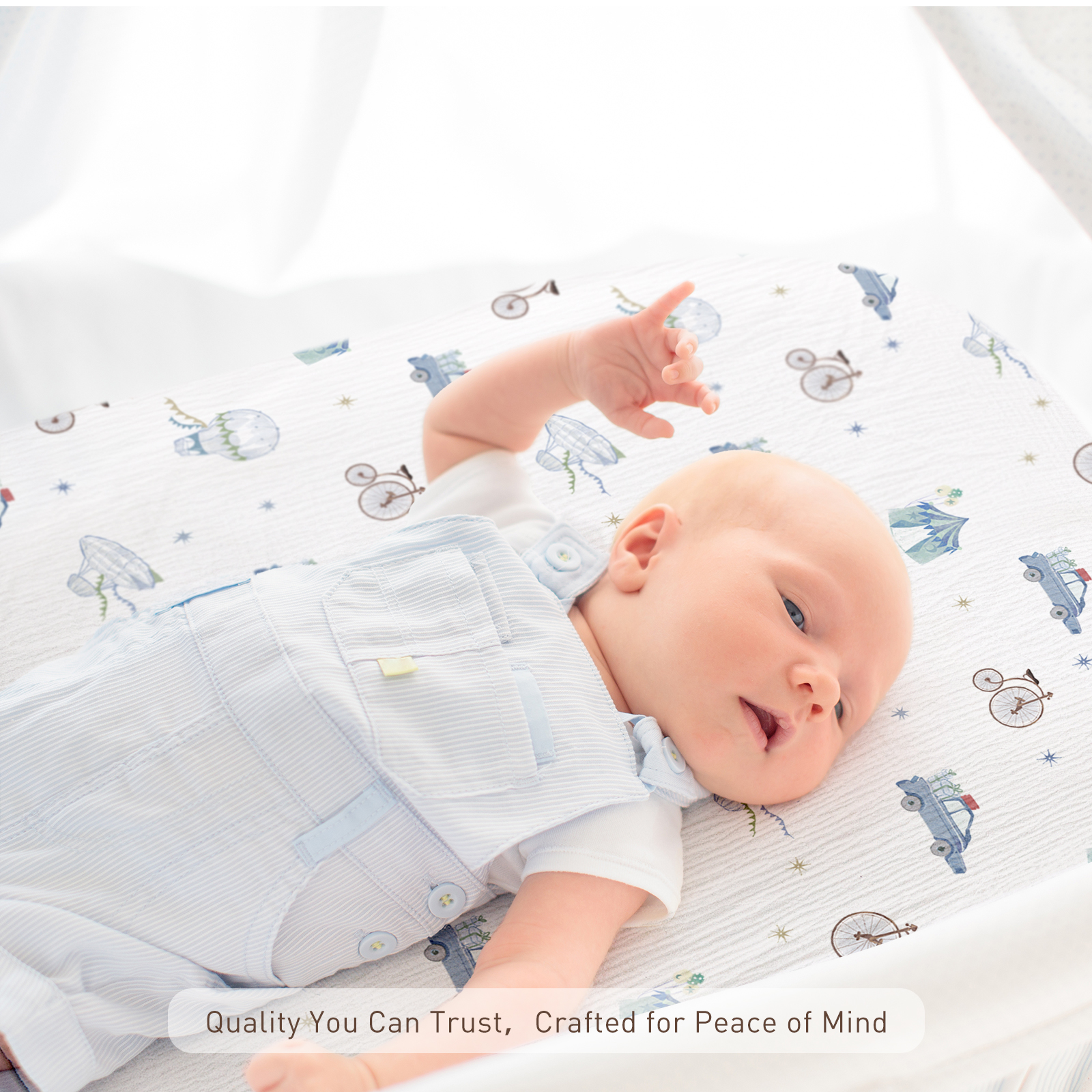 On the Way | Muslin Bassinet Sheets 2-Pack | 33''*17'' 100% | Muslin Cotton