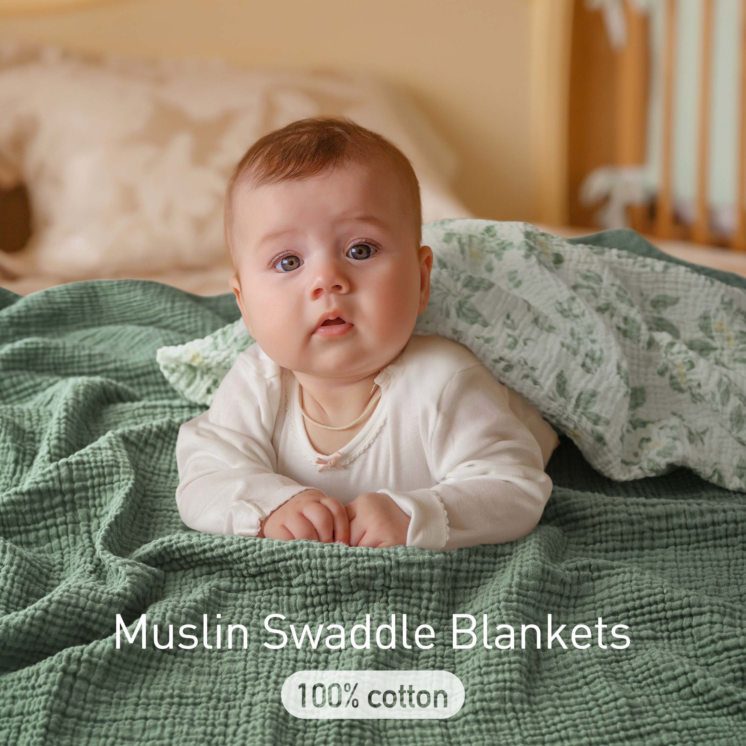 Muslin Swaddle Blankets 3-Pack | 38"x40" | Osmanthus Fragrance