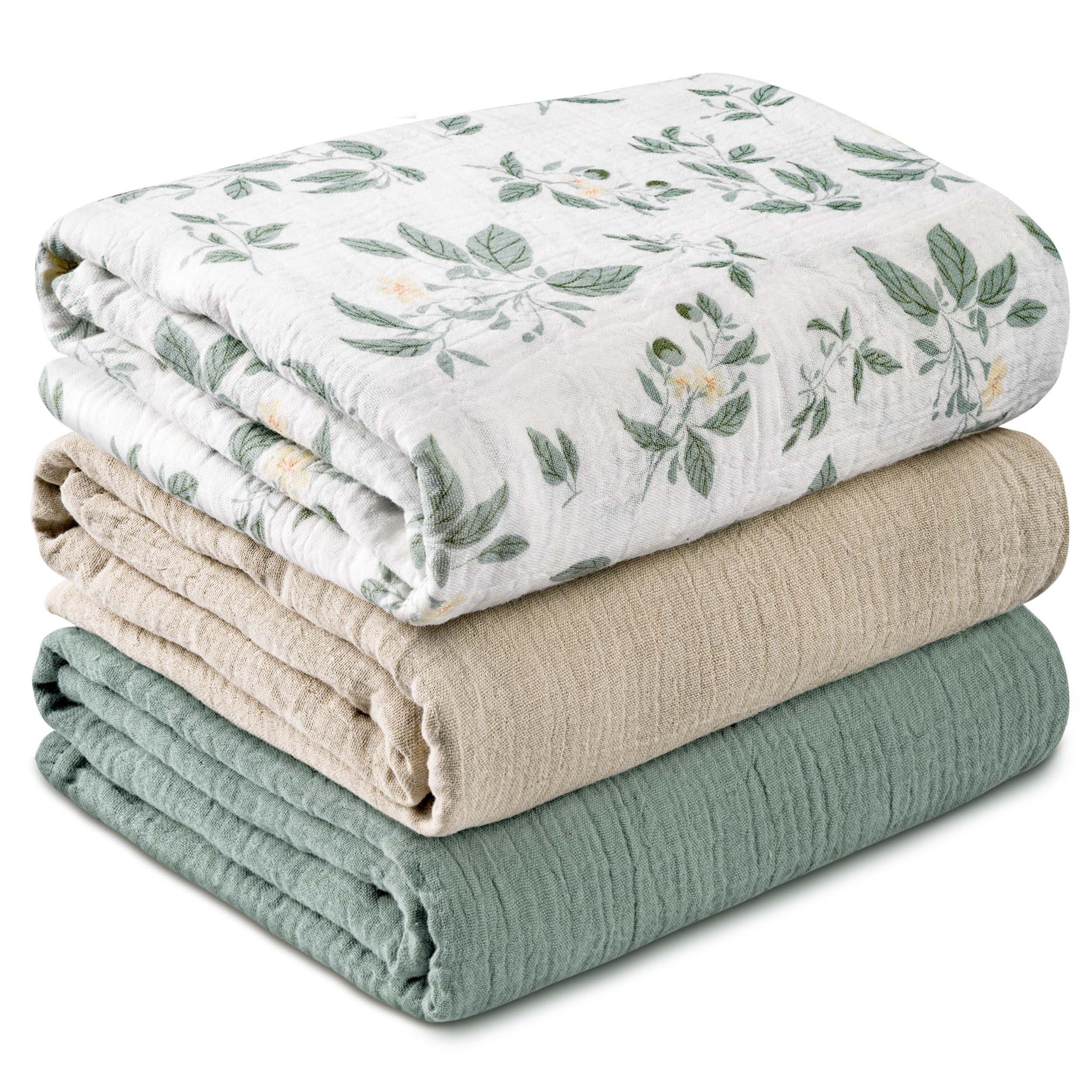 Muslin Swaddle Blankets 3-Pack | 38"x40" | Osmanthus Fragrance