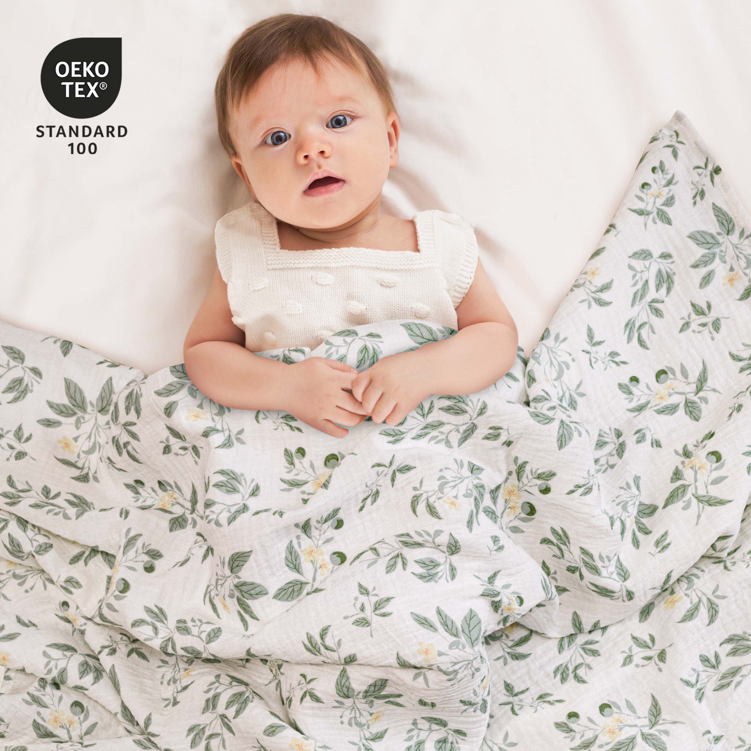 Muslin Swaddle Blankets 3-Pack | 38"x40" | Osmanthus Fragrance