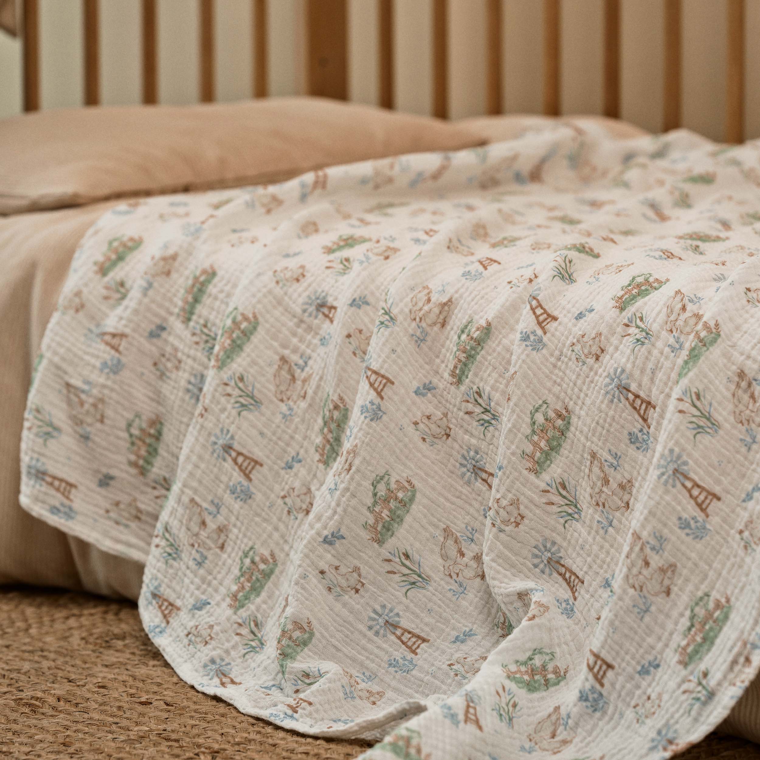 Muslin Swaddle Blankets 3-Pack | 38"x40" | Farm Holidays