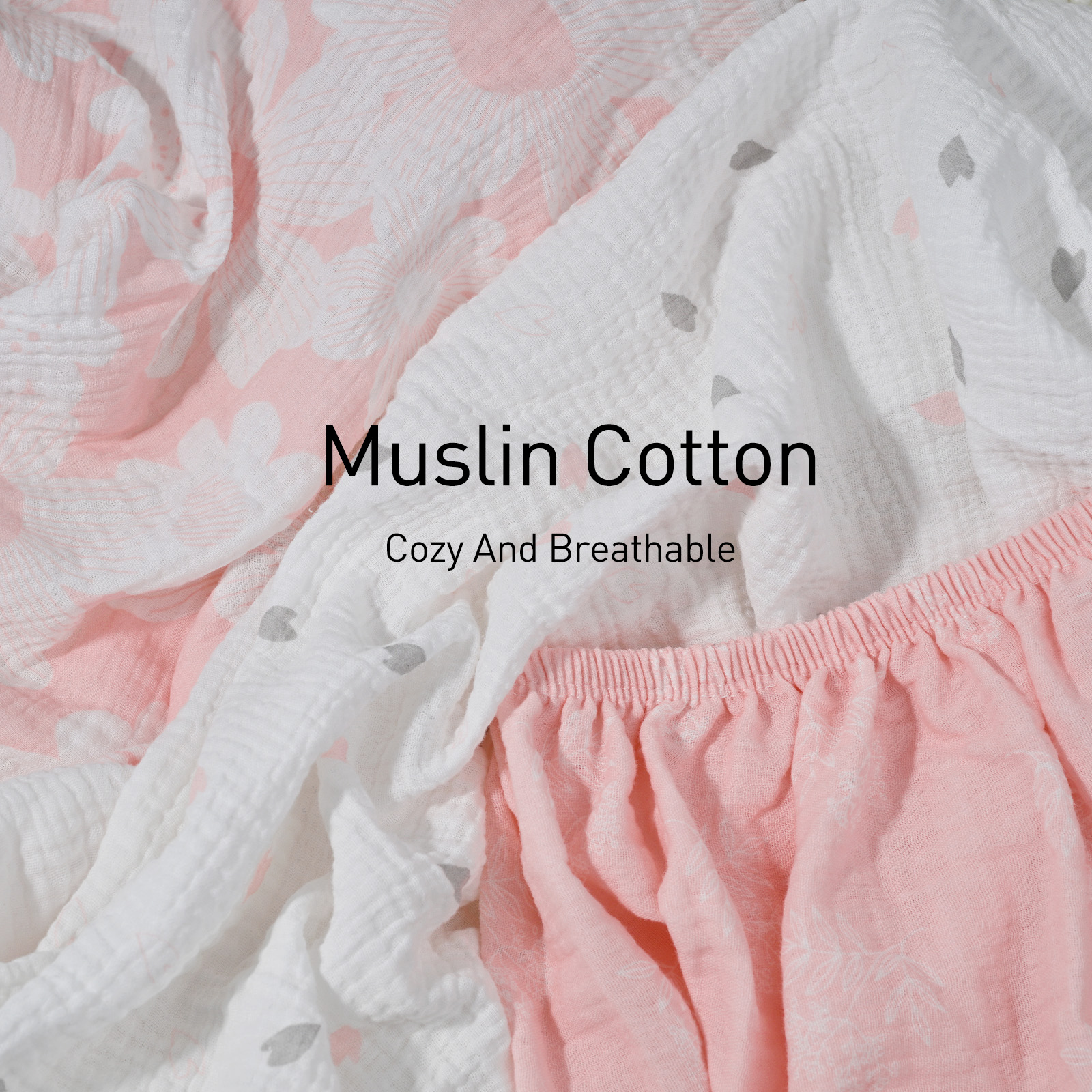 Rosebud  | Muslin Bassinet Sheets 3-Pack | 33''*17''