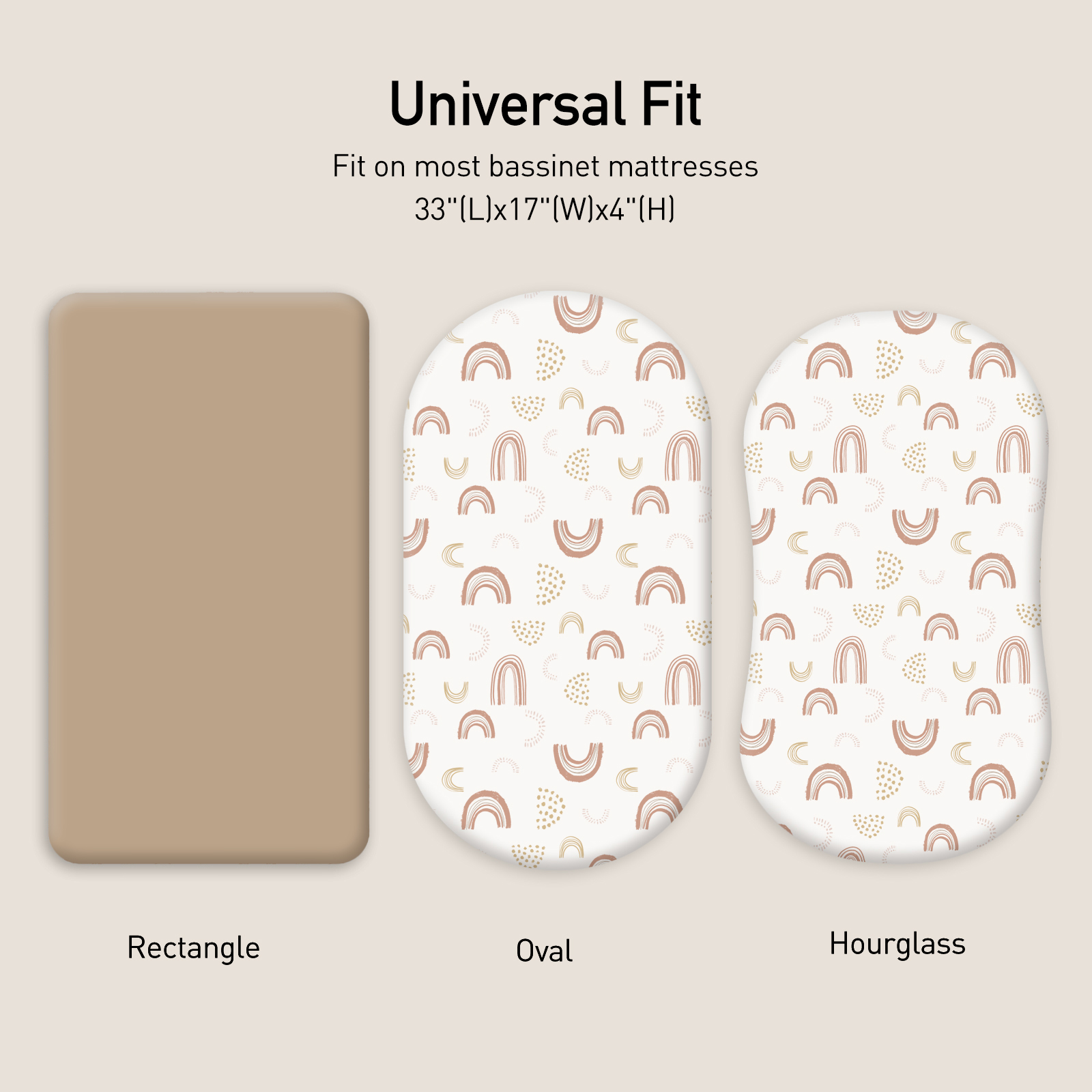 Line Rainbow | Baby Bassinet Sheet 2-Pack | 33''*17''