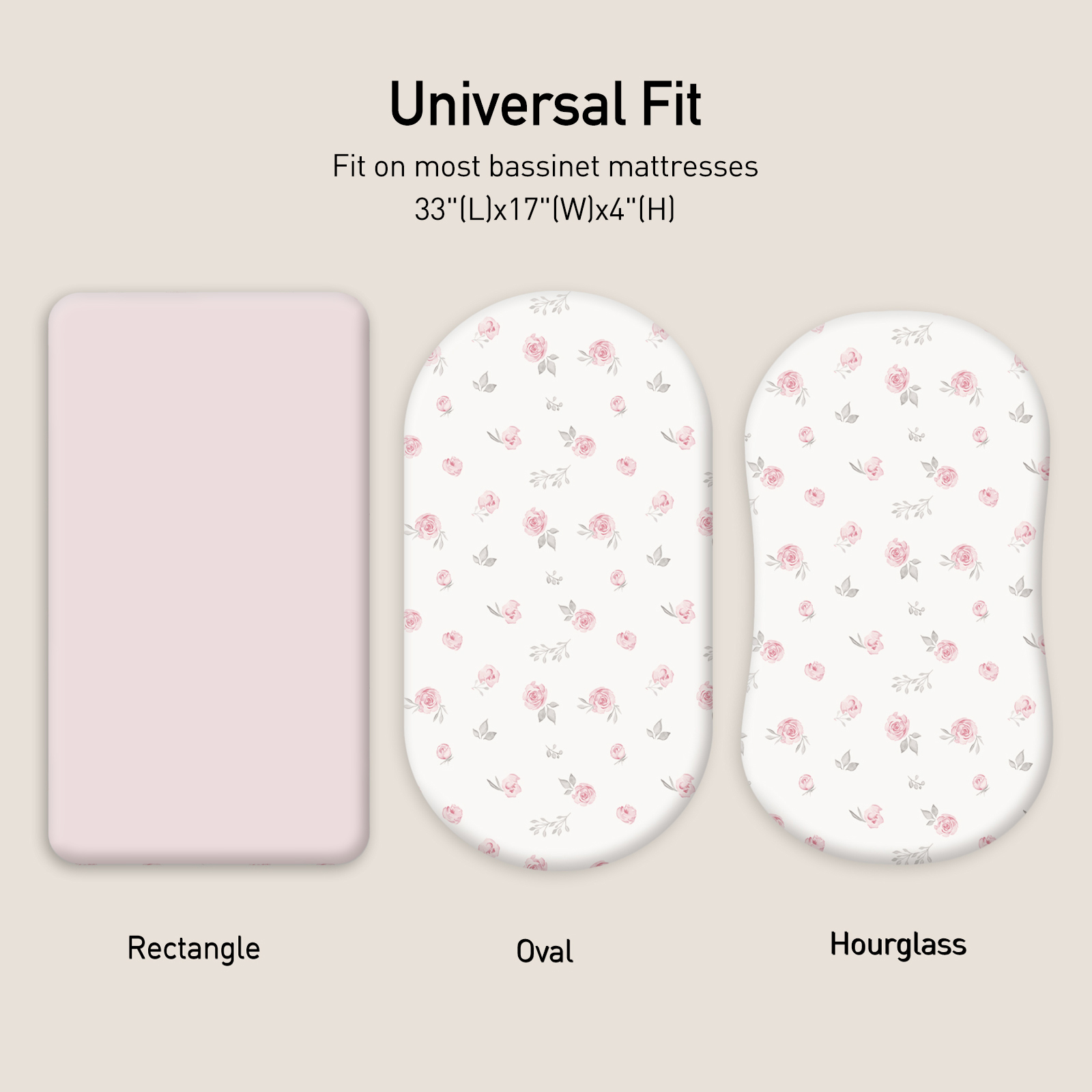 Ink Rose | Baby Bassinet Sheet 2-Pack | 33''*17''