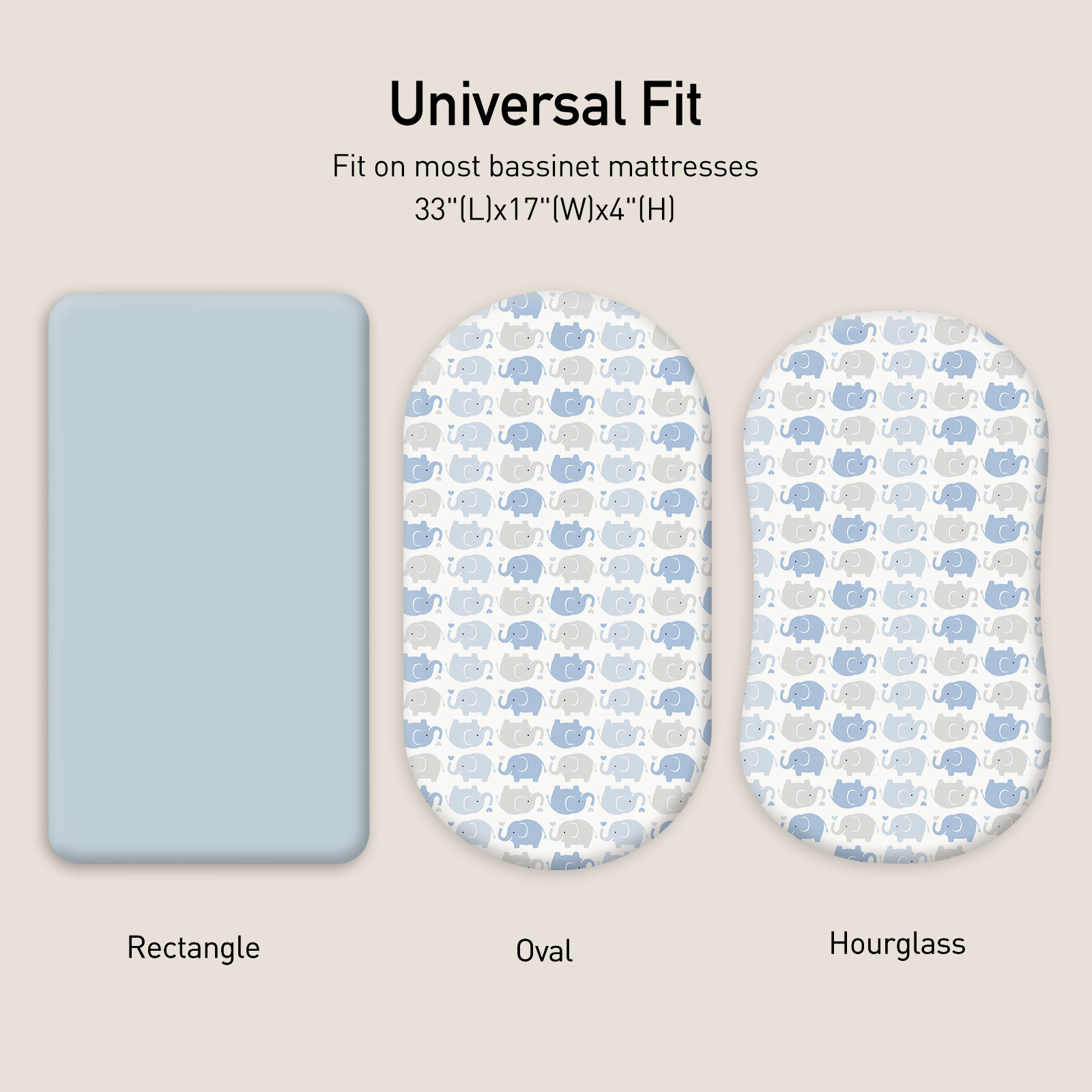 Elephant Land | Baby Bassinet Sheet 2-Pack | 33''*17''