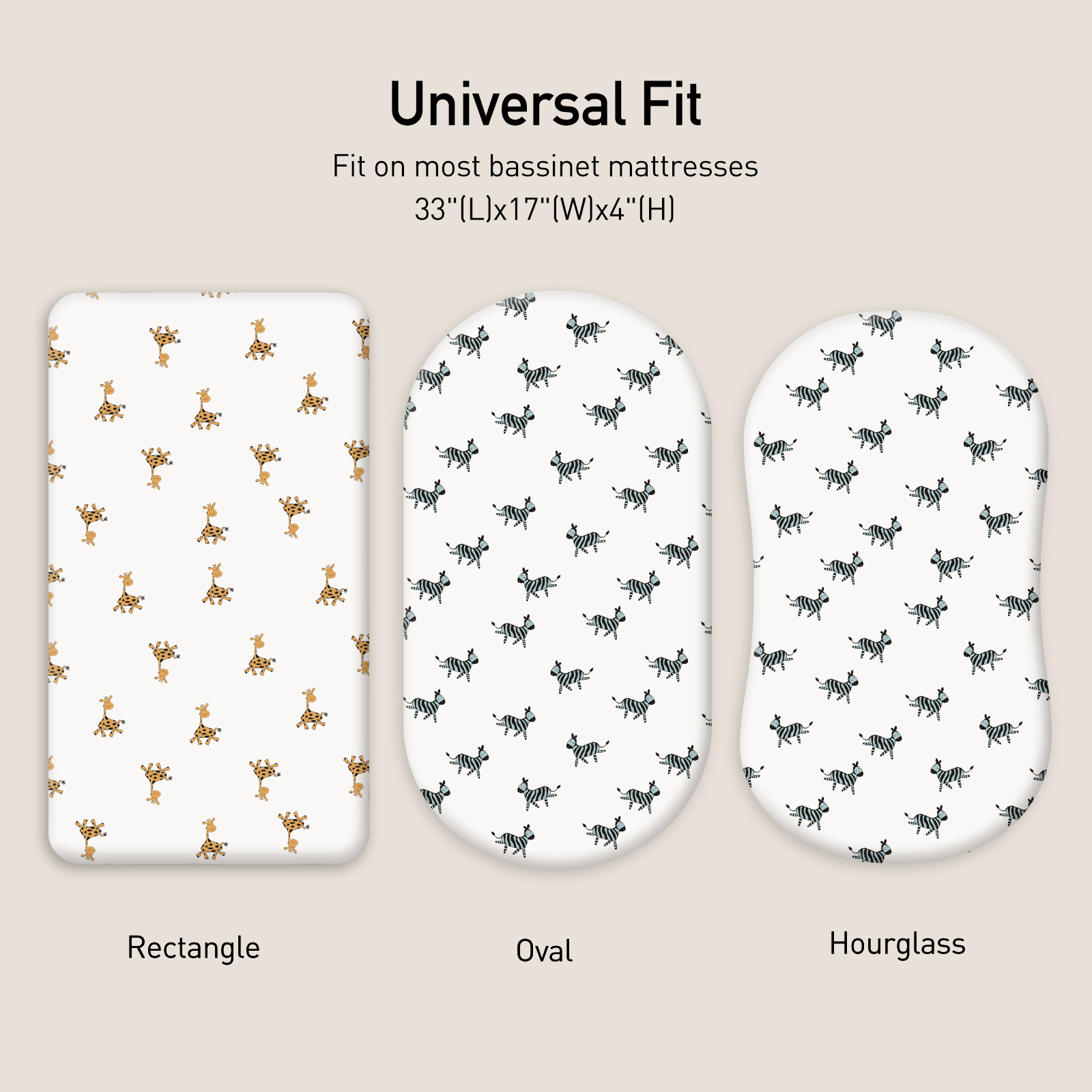 Giraffe | Baby Bassinet Sheet 2-Pack | 33''*17''