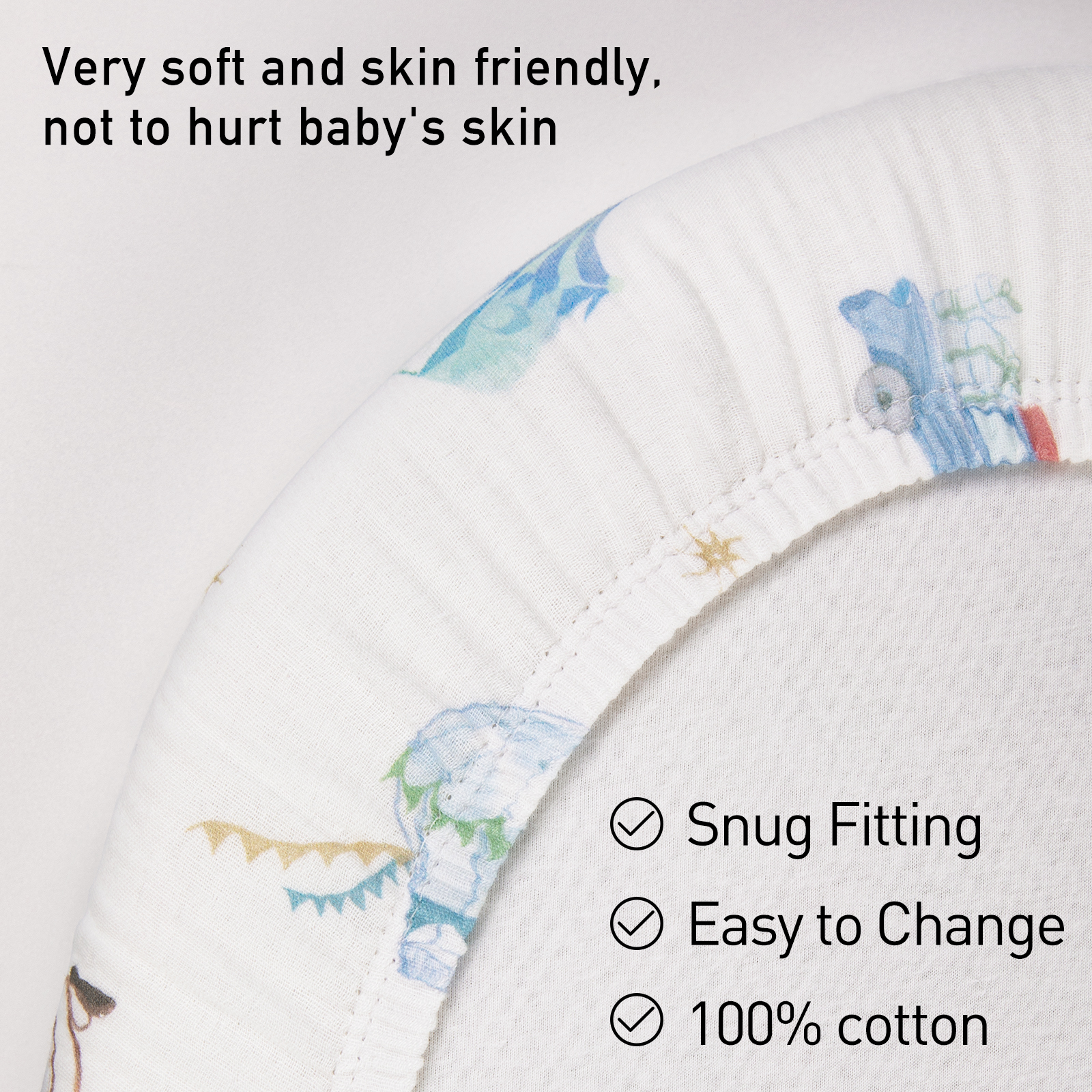 On the Way | Muslin Bassinet Sheets 2-Pack | 33''*17'' 100% | Muslin Cotton