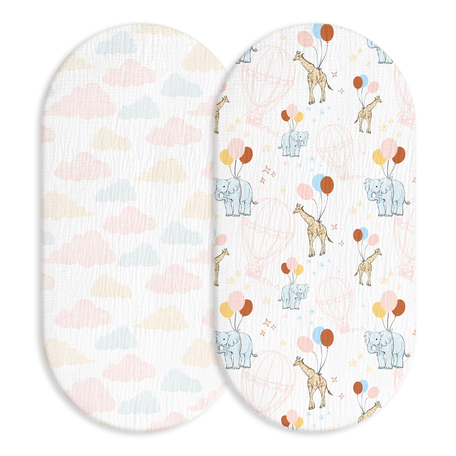 Fantasy Amusement Park | Muslin Bassinet Sheets 2-Pack | 33''*17'' 100% | Muslin Cotton