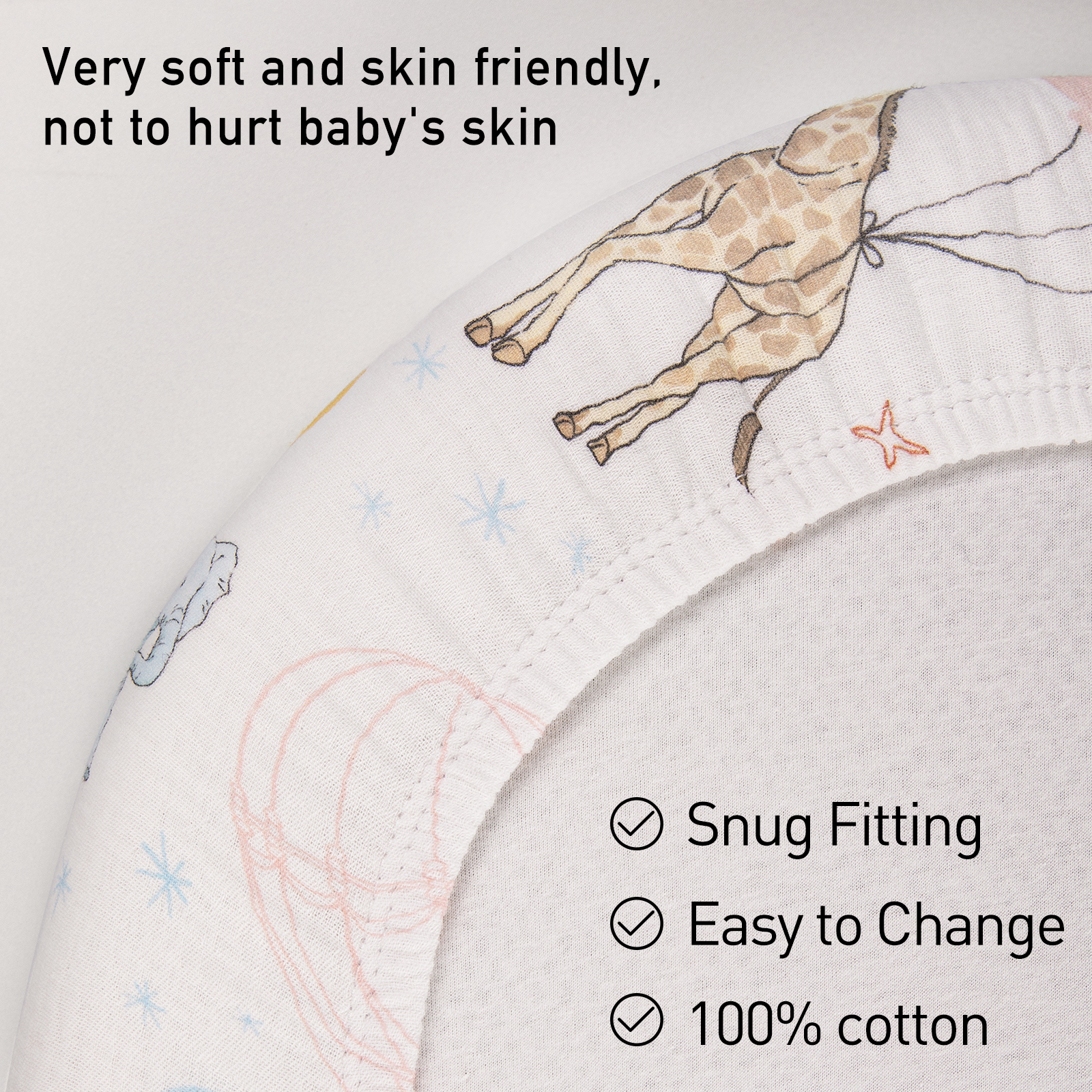 Fantasy Amusement Park | Muslin Bassinet Sheets 2-Pack | 33''*17'' 100% | Muslin Cotton