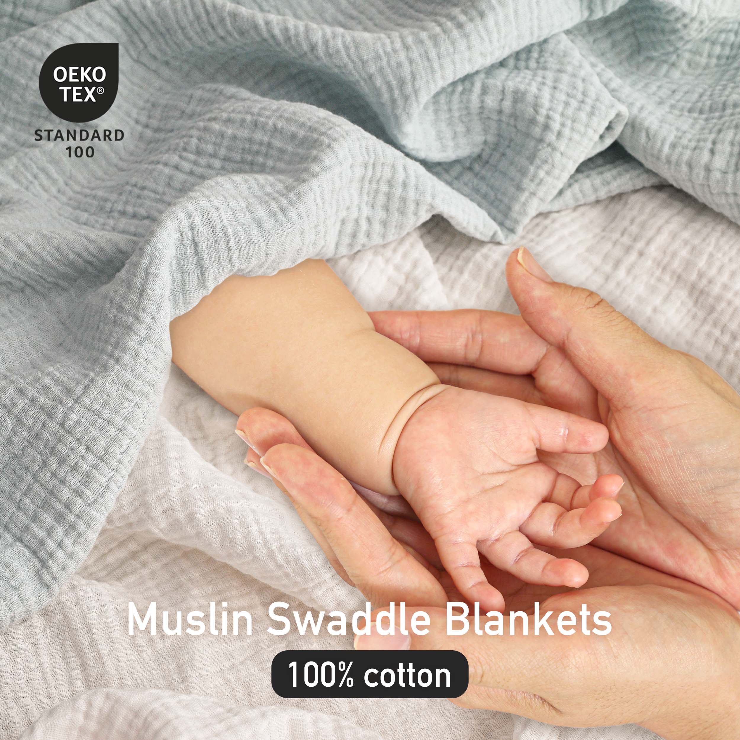 Muslin Swaddle Blankets 3-Pack | 38"x40" | Farm Holidays