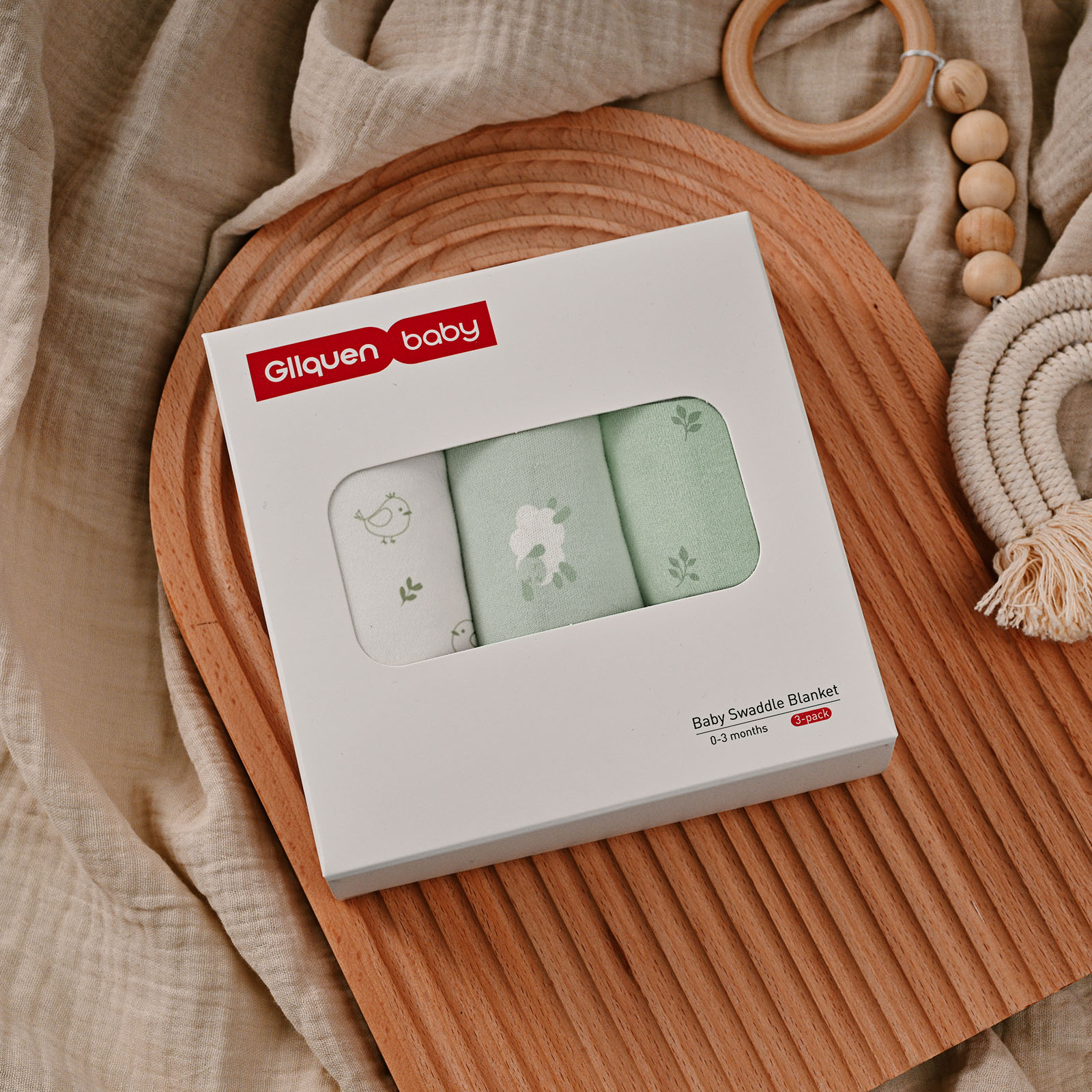 Natural Adorableness | Baby Swaddle 3 Pack | 0-3 Months
