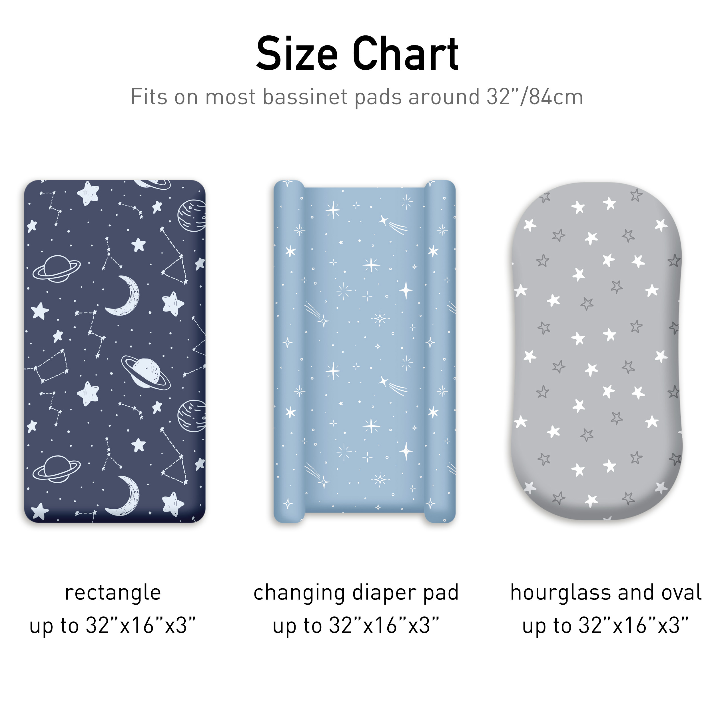 Starry Sky Dreamland | Bassinet Sheets 3-Pack | 17*33''
