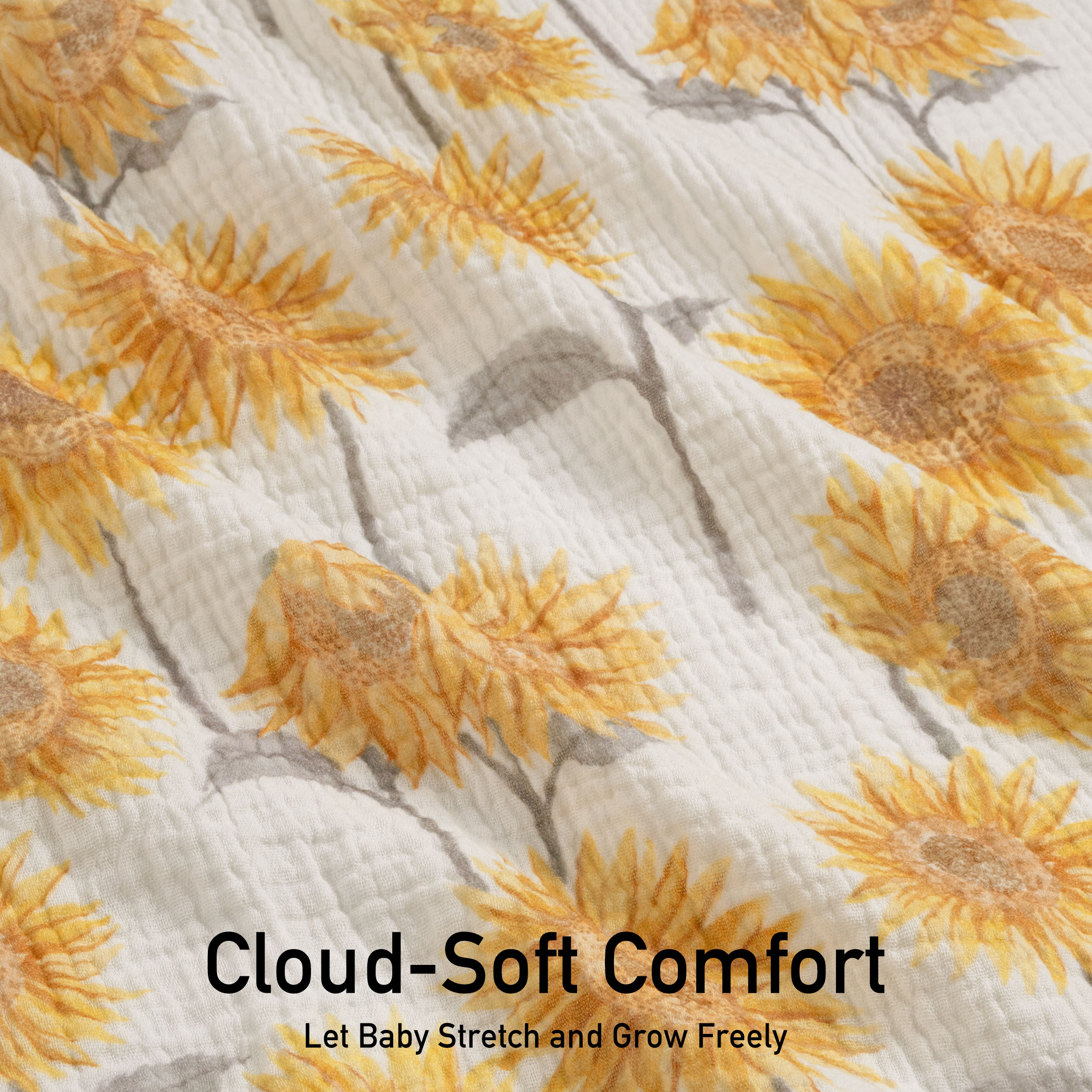 Muslin Swaddle Blankets 3-Pack | 38"x40" | Sunshine Garden