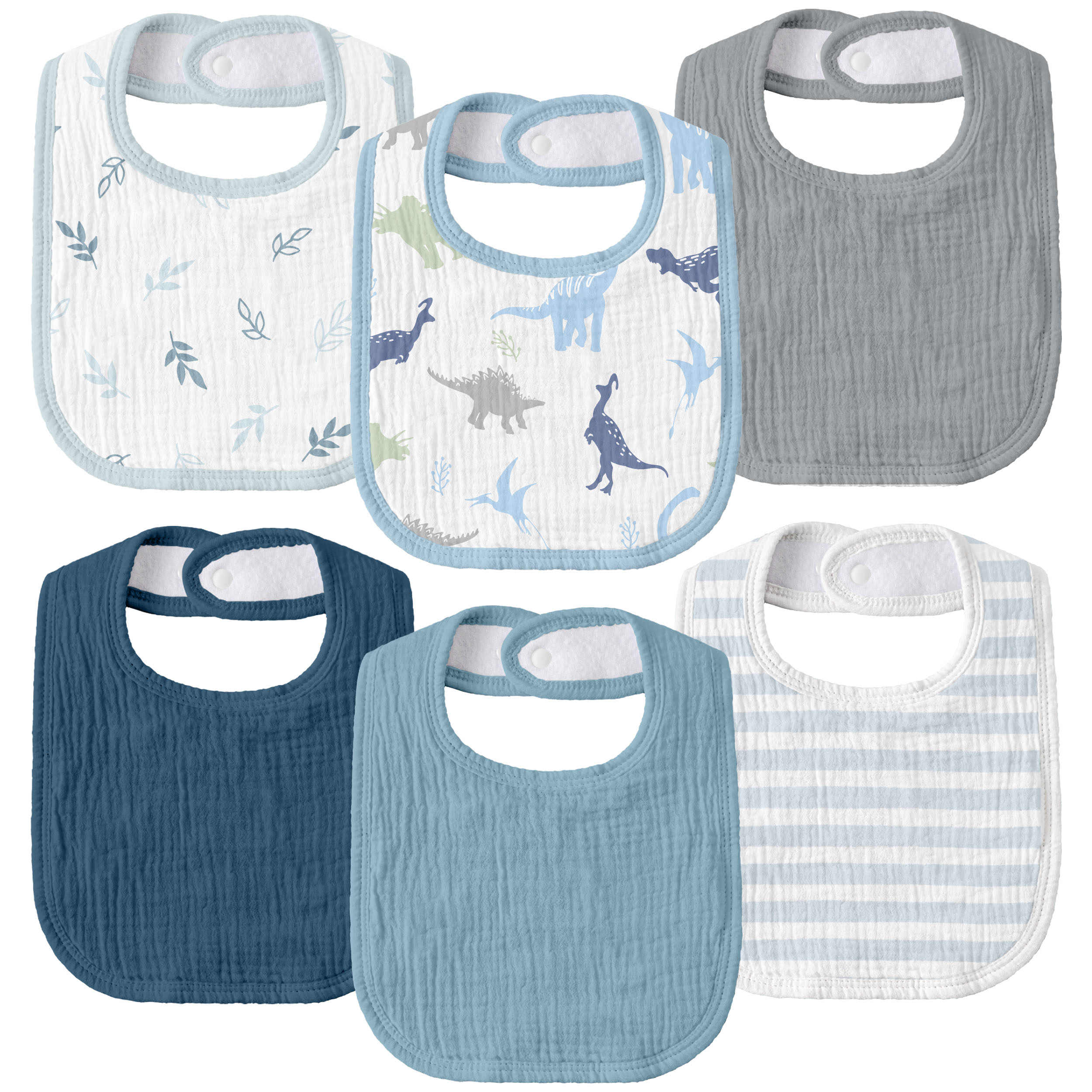 My Dino Pals | baby muslin bibs 6 pack | 0-36 months