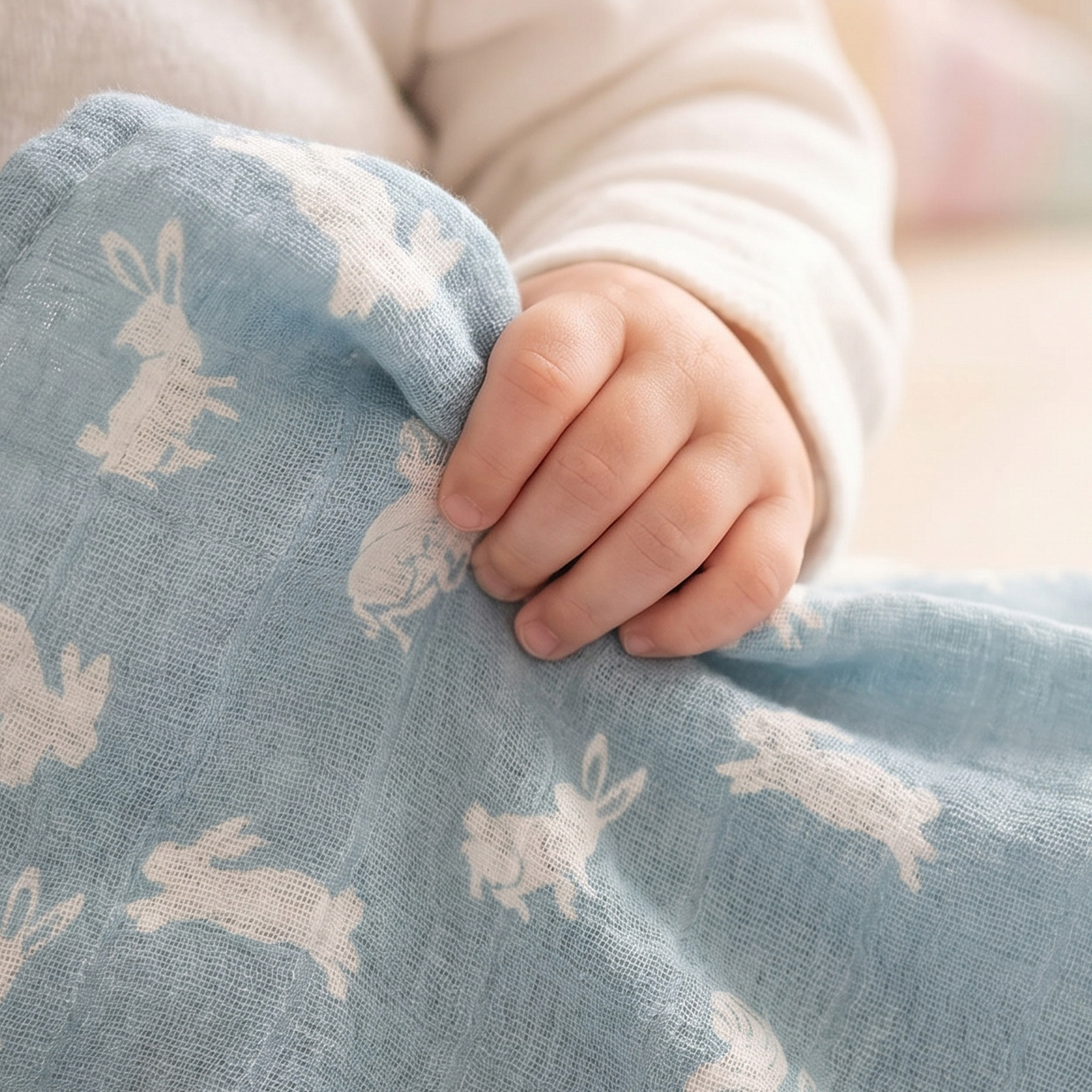 Muslin Swaddle Blankets 4-Pack | 31.5x43.3" | Vintage Bunny Botanicals