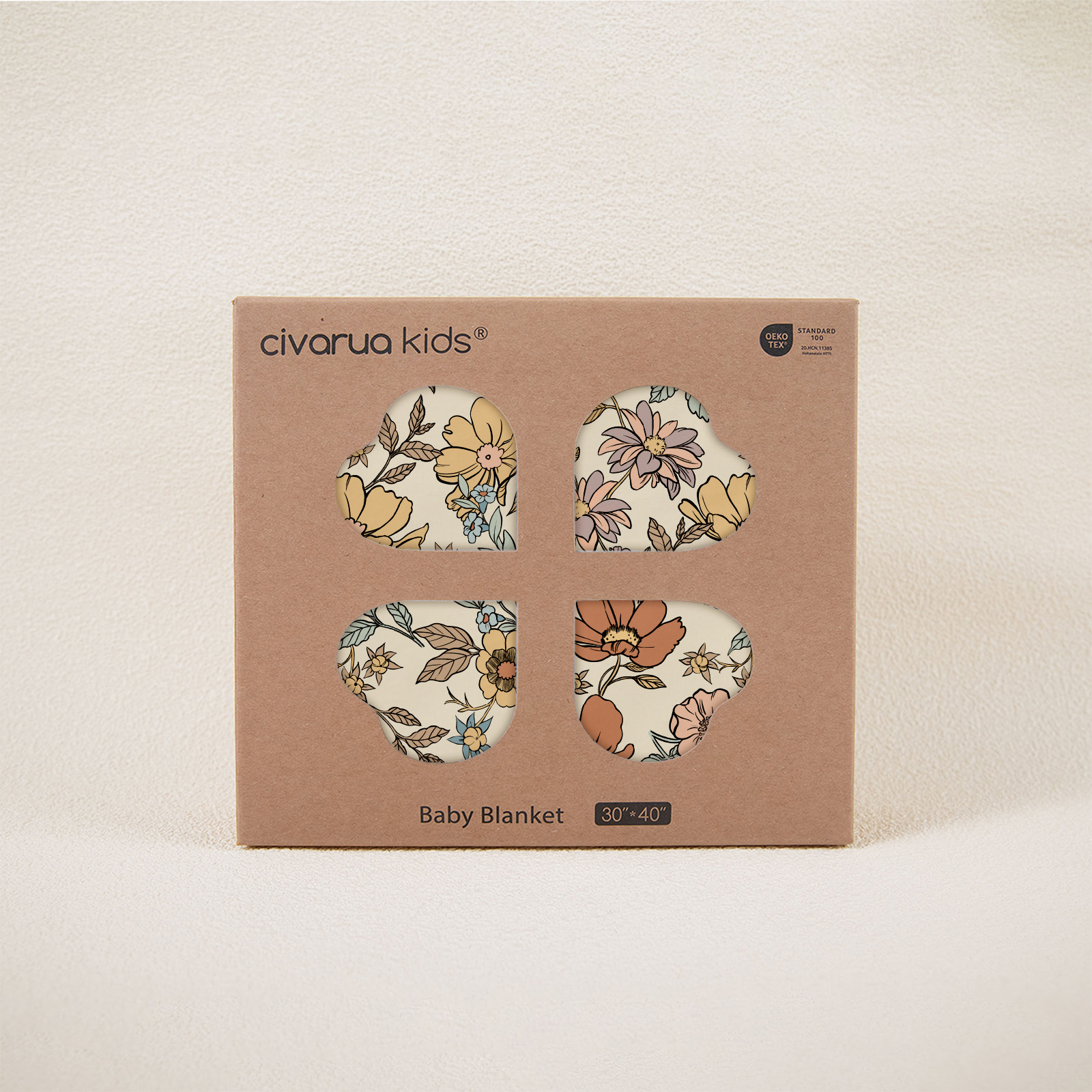 Vintage Flowers | Fleece Plush Dot Blanket | 30''*40''