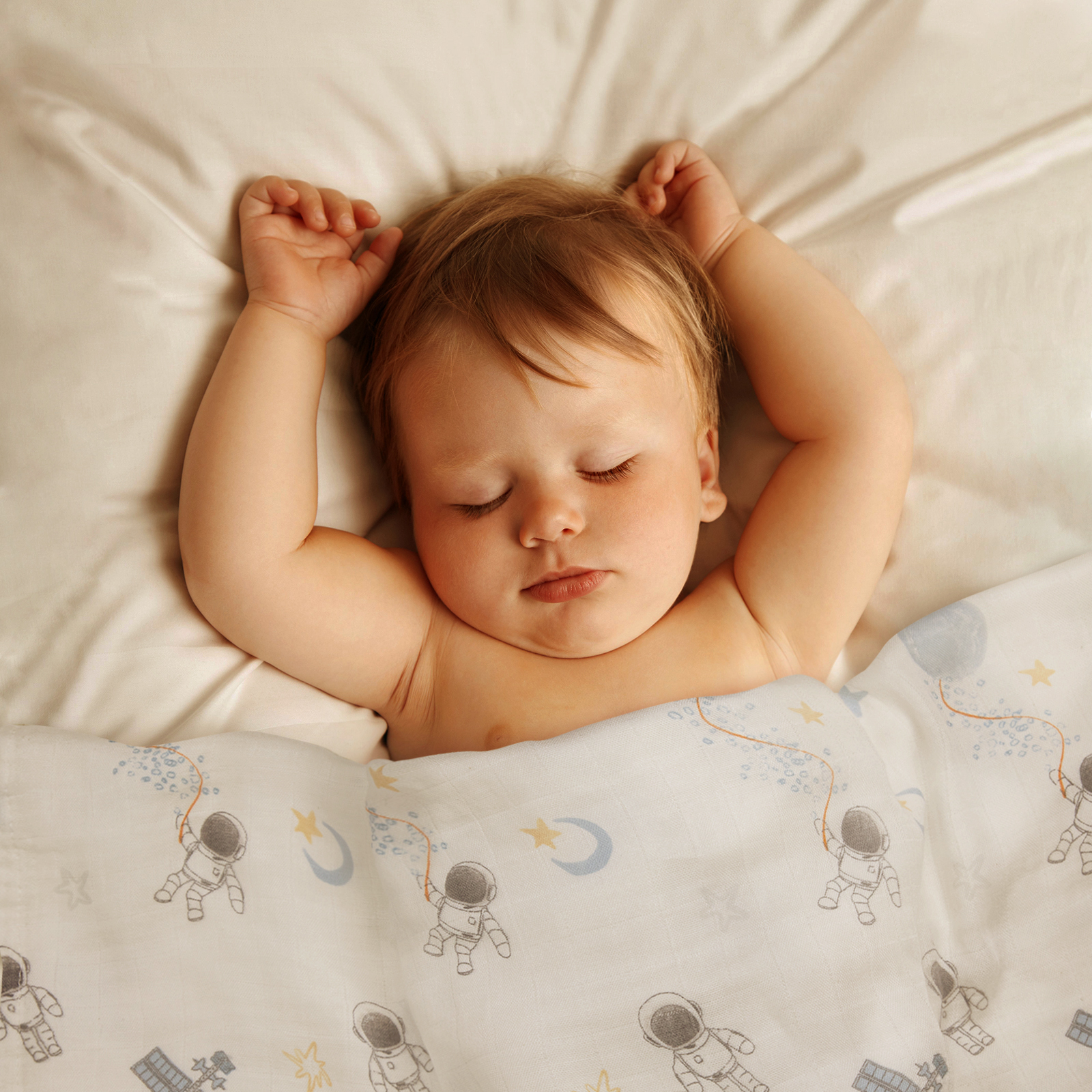 Muslin Swaddle Blankets 6-Pack, 27 X 27" - Astronaut