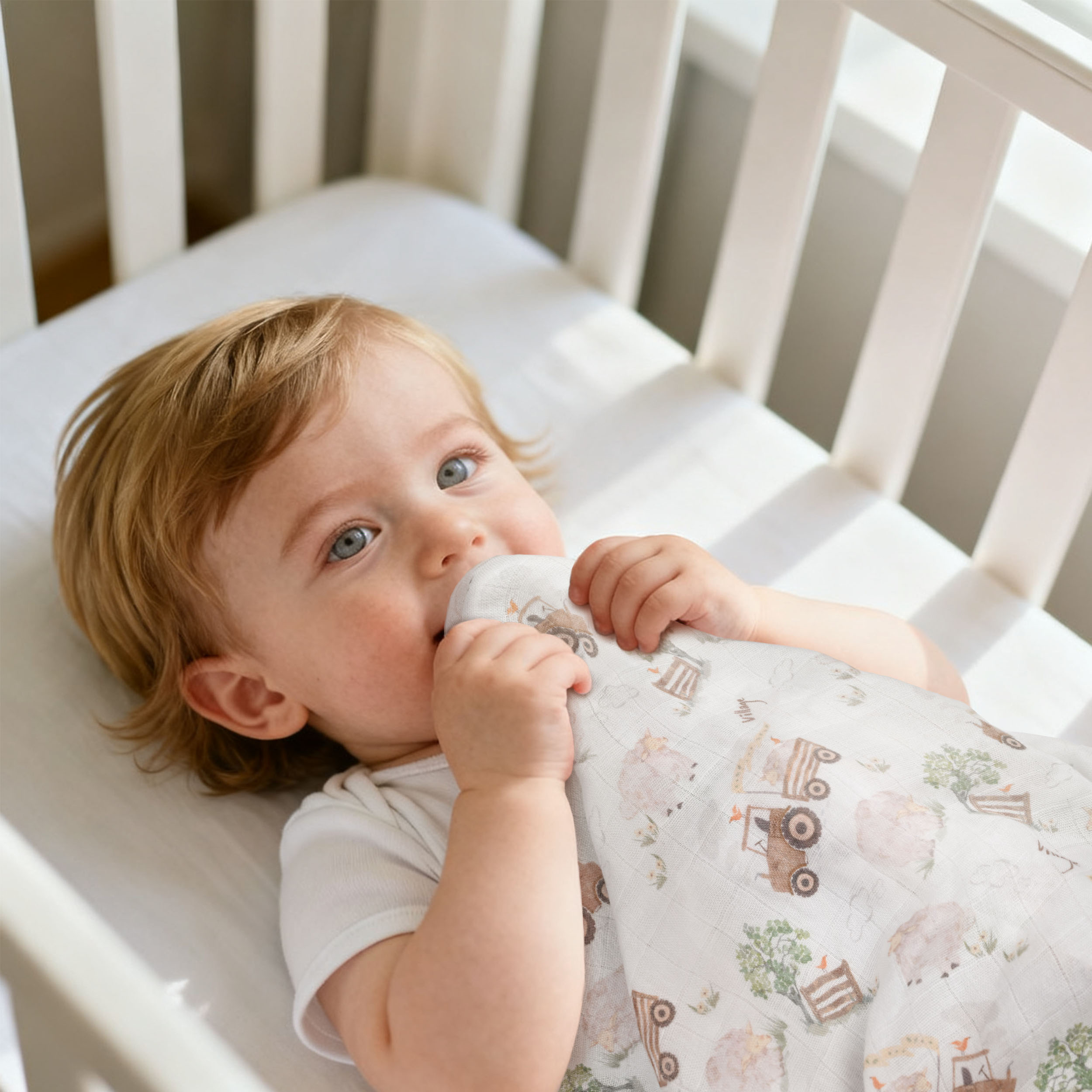 Muslin Swaddle Blankets 2-Pack | 35"x40" | Barn Prelude