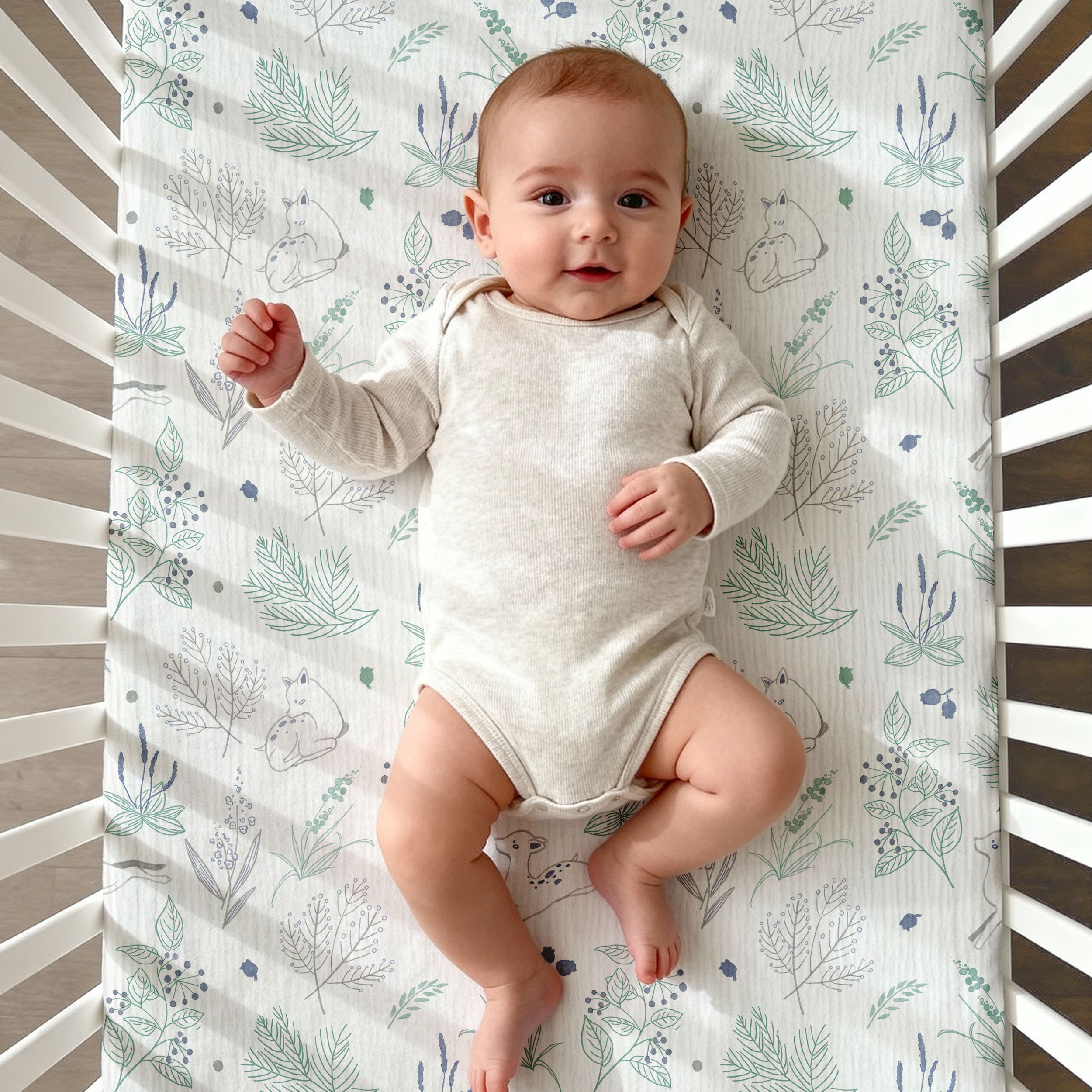 Perky Fawn | Muslin Bassinet Sheets 2-Pack | 38''*26'' | 100% Muslin Cotton
