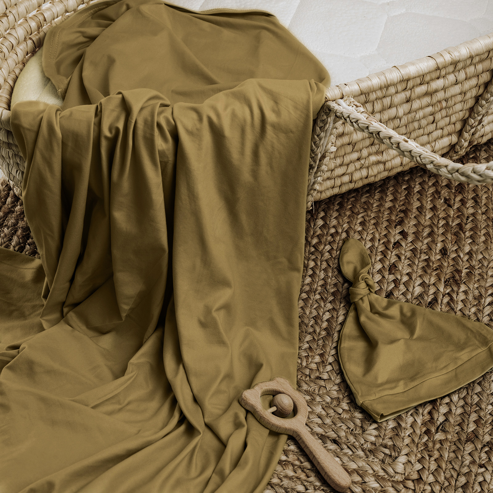 Ginger | Baby Swaddle and Hat Set | 33.5*43inch