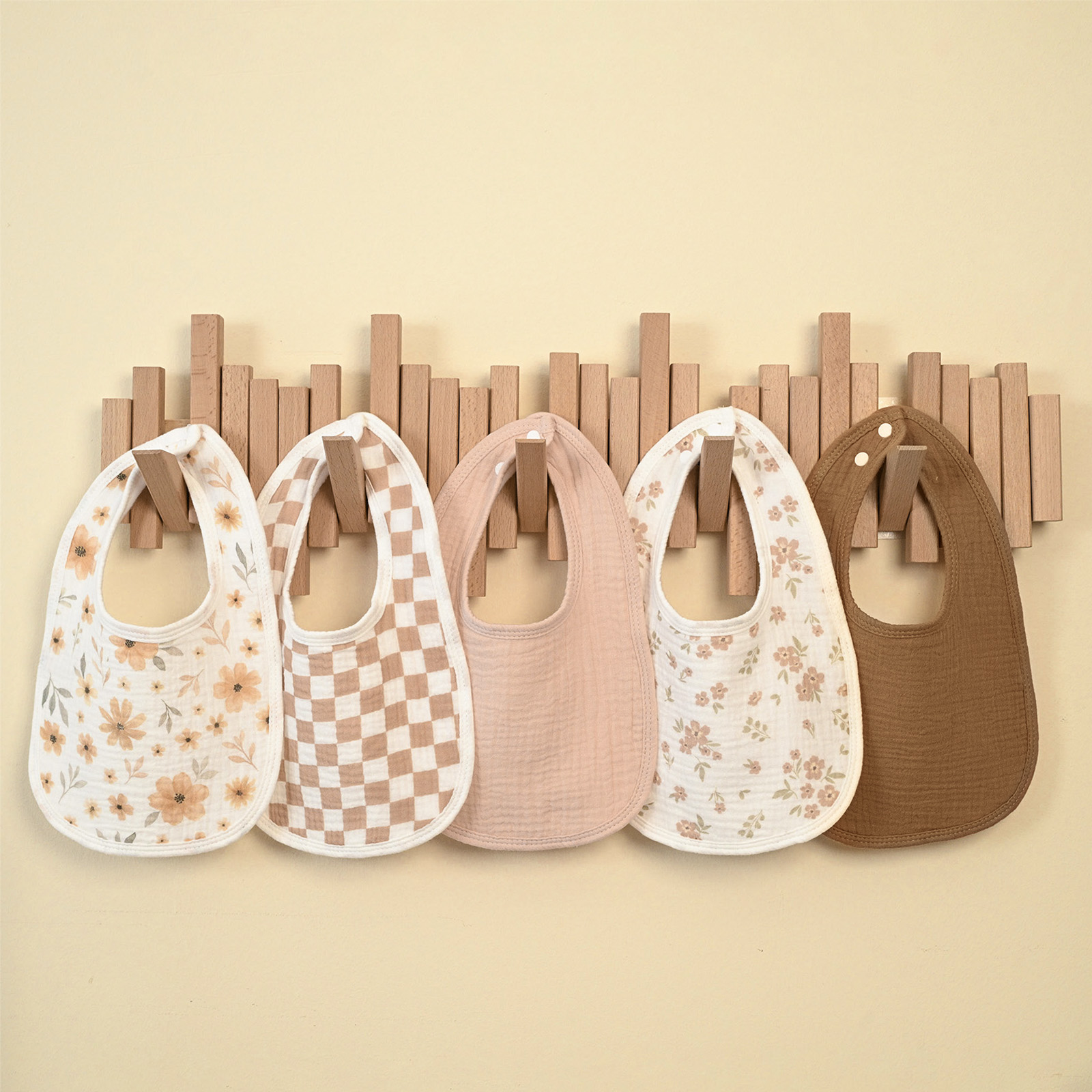 Autumn Flora | baby muslin bibs 6 pack | 0-36 months