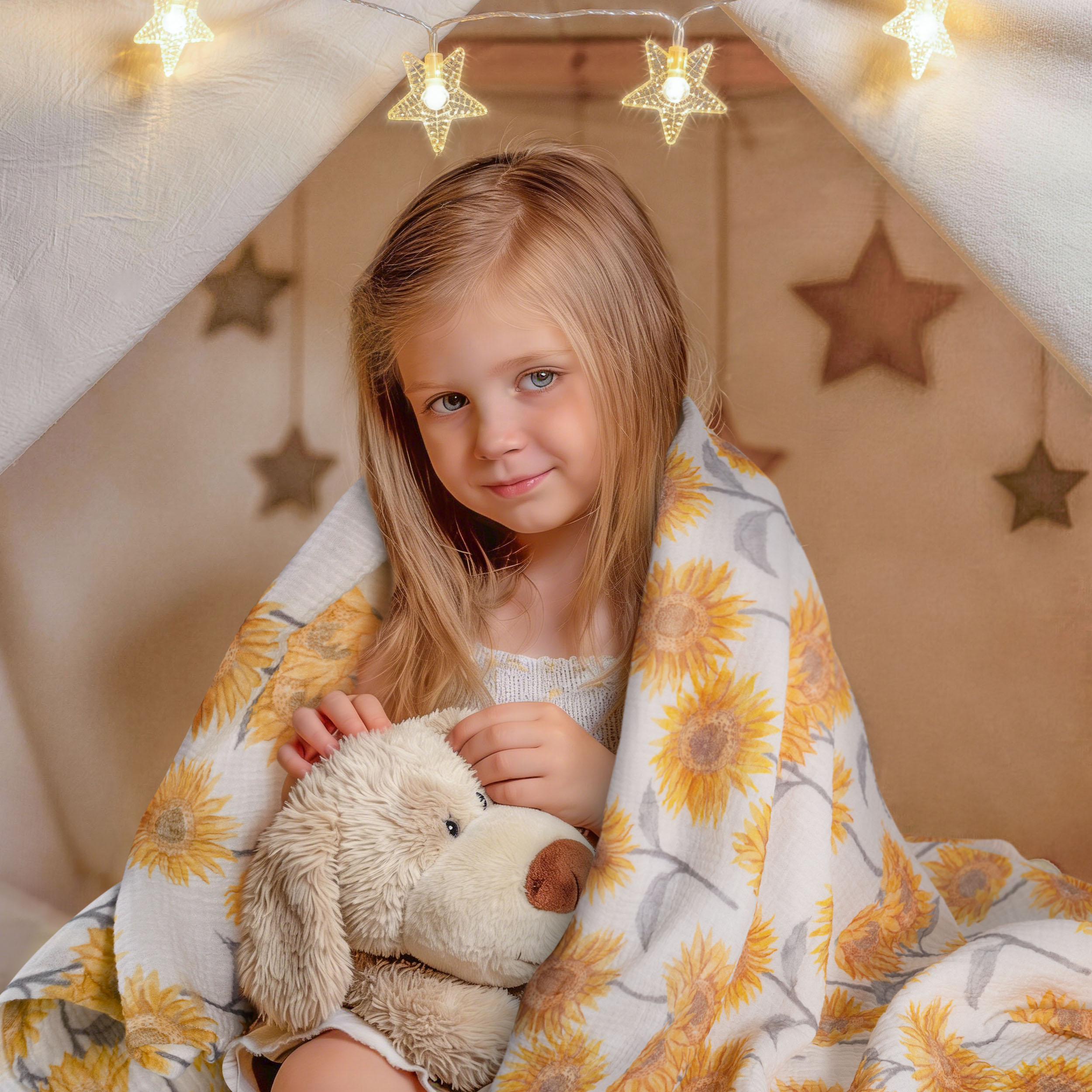 Muslin Swaddle Blankets 3-Pack | 38"x40" | Sunshine Garden