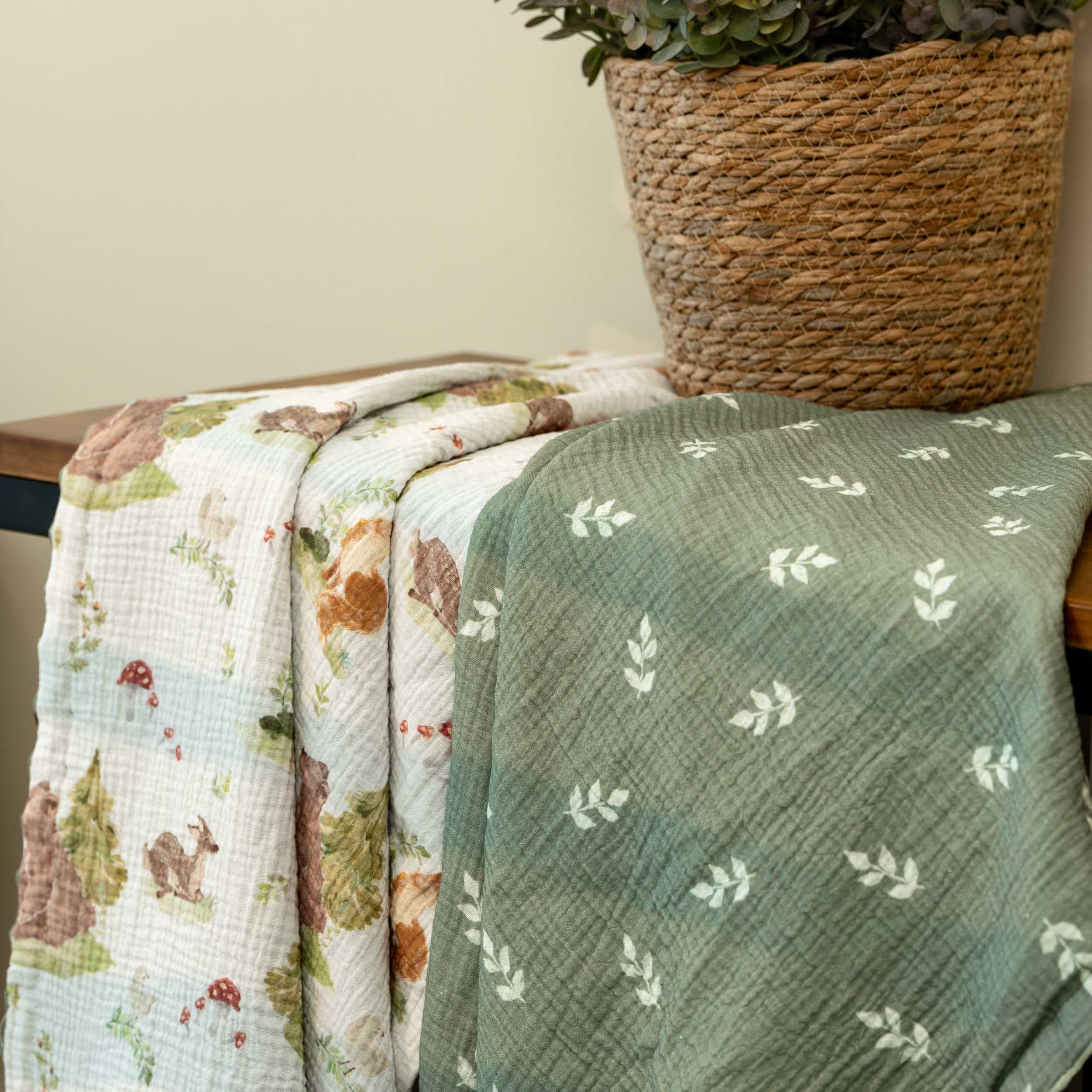 Forest Stories | Muslin and Fleece Plush Dot Blanket | 30''*40''