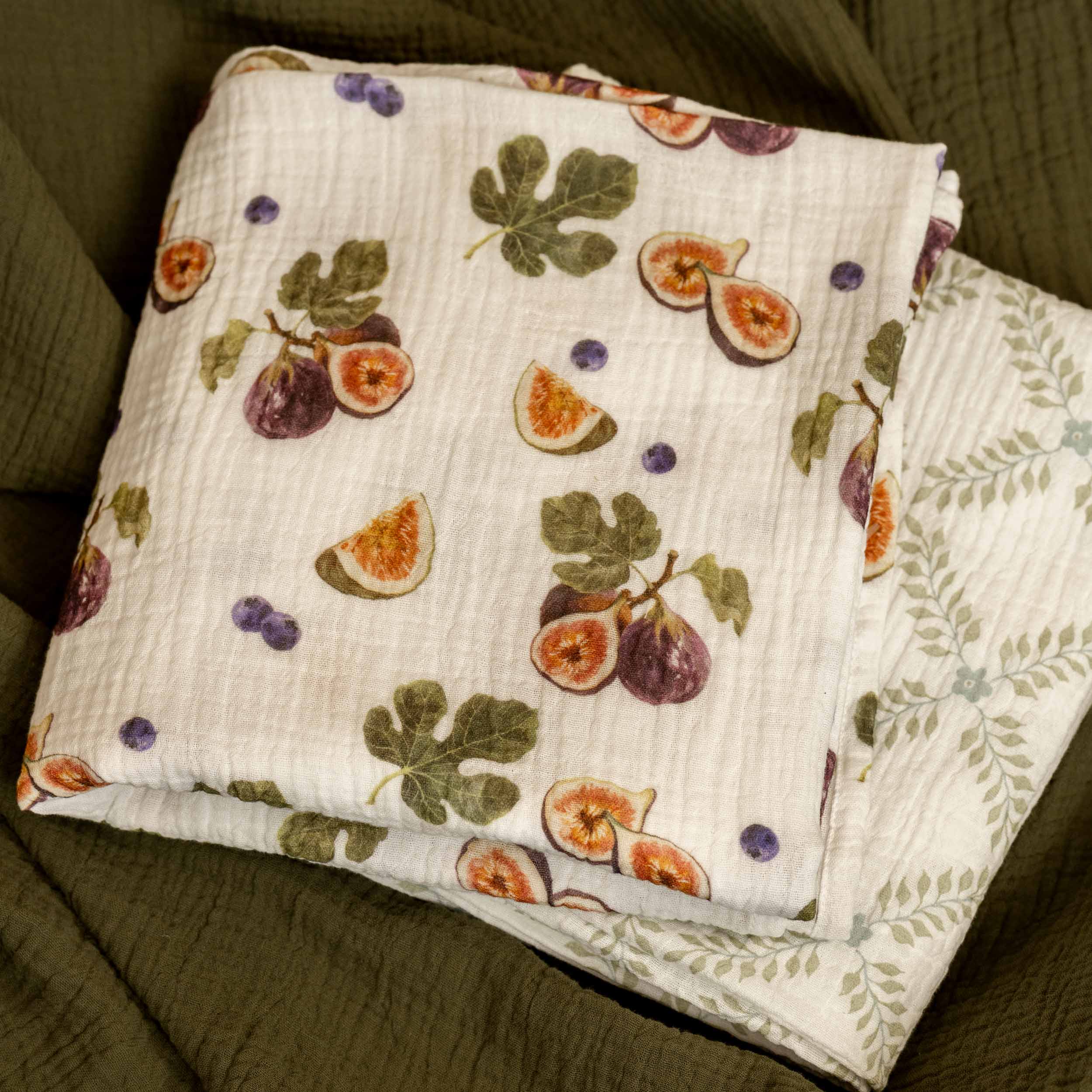 Muslin Swaddle Blankets 3-Pack | 38"x40" | Pick Fruits