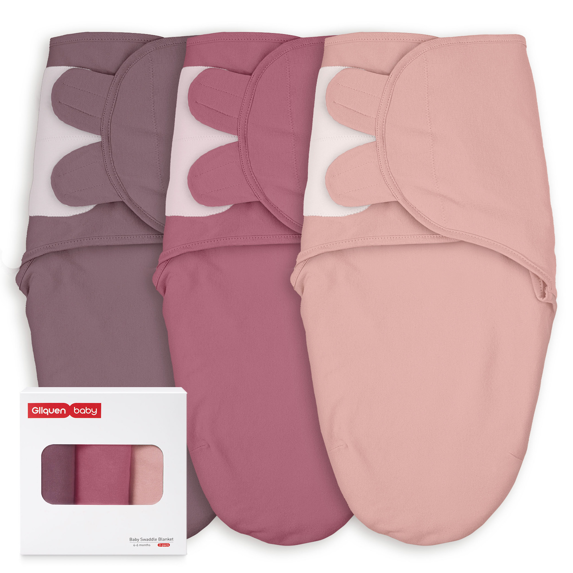 Soft Color Gradient | Baby Swaddle 3 Pack | 0-3 Months