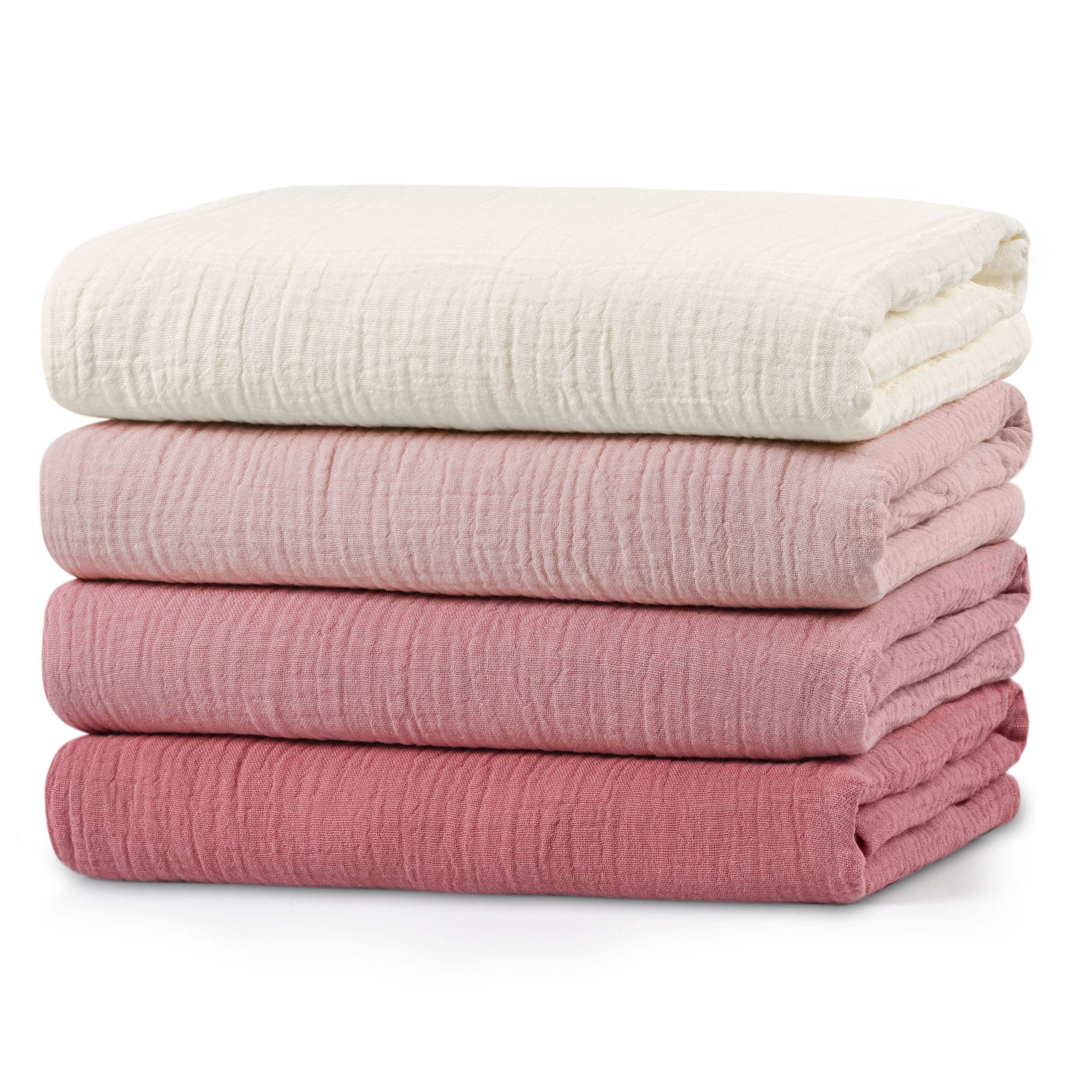 Muslin Swaddle Blankets 4-Pack | 38"x40" | Blush Sweet  Dream