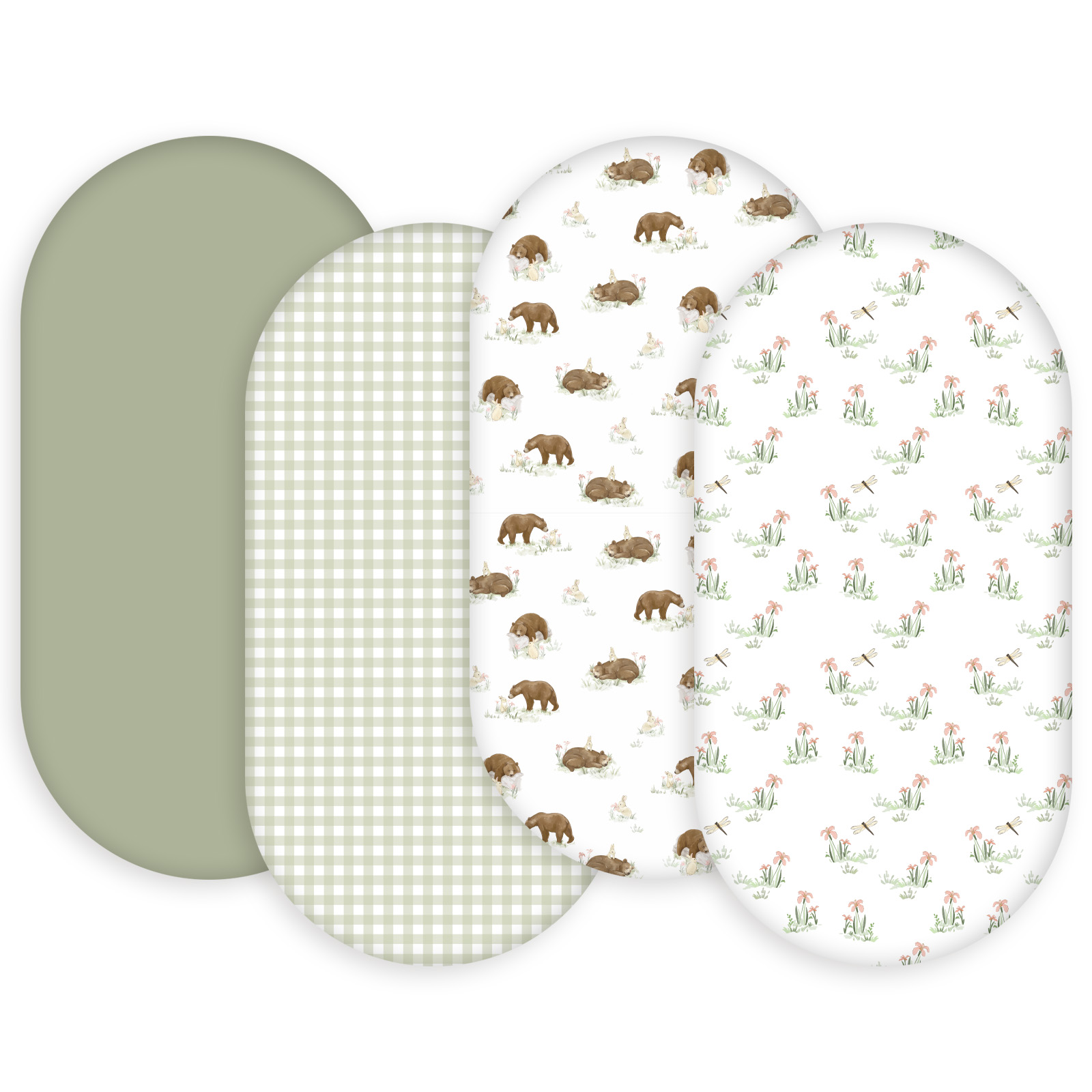Forest Tale | Soft Microfiber Fitted Change Pad Cover & Bassinet Sheets 4 Pack | 16''*32''